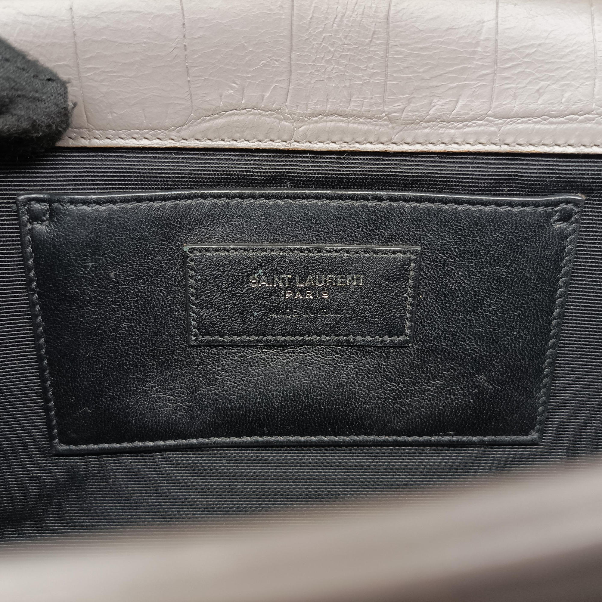 Pre-owned Yves Saint Laurent KATE Grey Leather 354119 shoulderbag | stylenewstar
