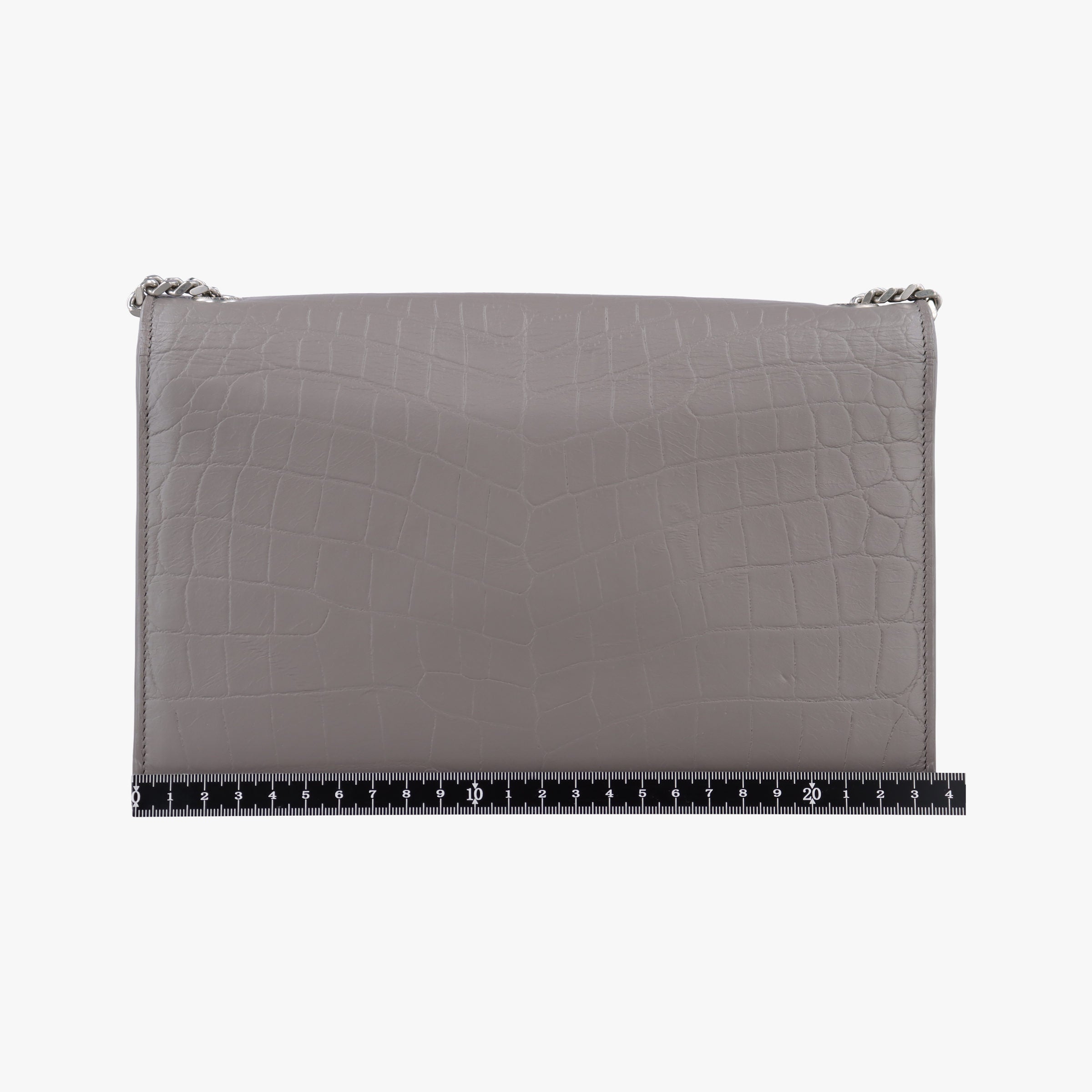 Pre-owned Yves Saint Laurent KATE Grey Leather 354119 shoulderbag | stylenewstar