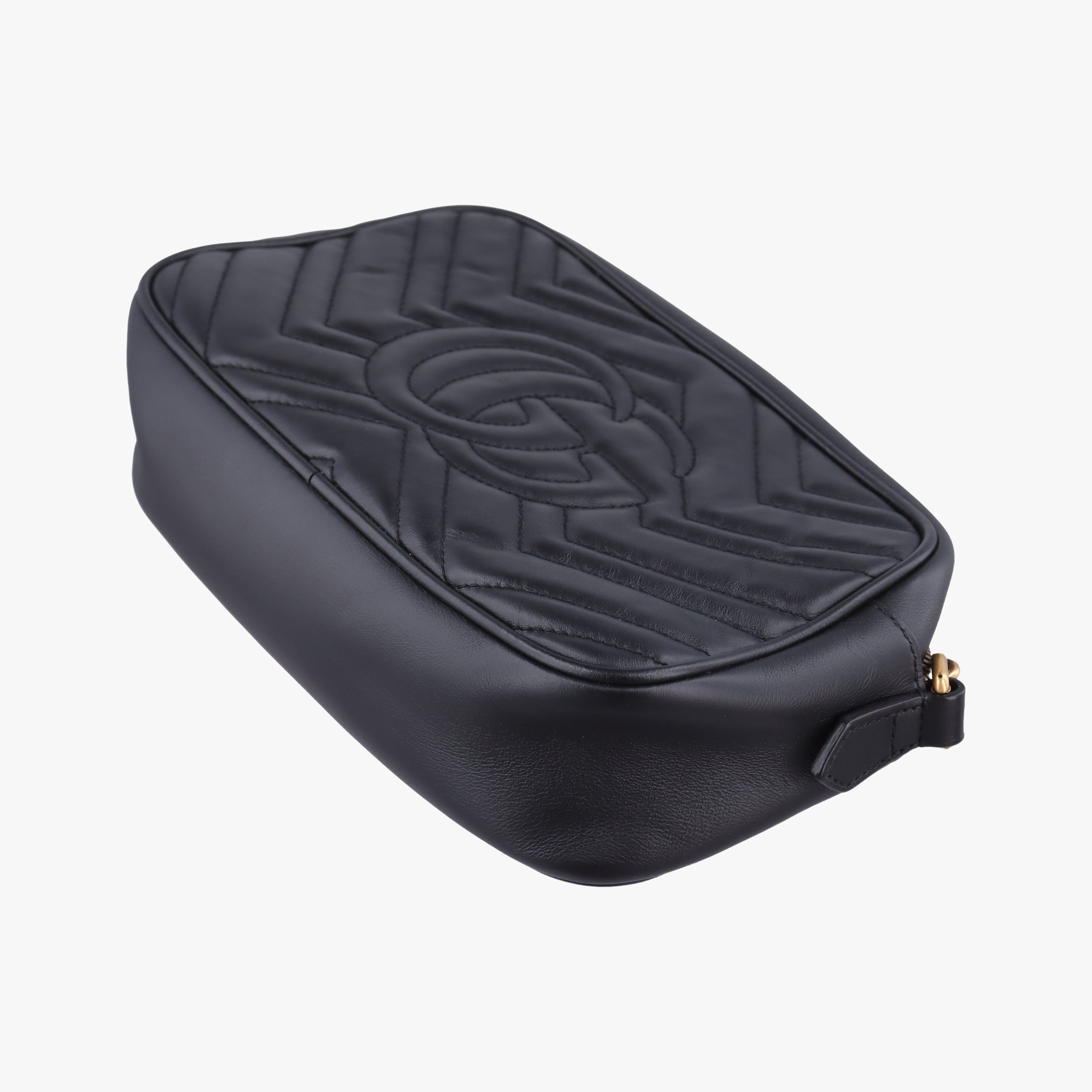 Pre-owned Gucci GG Marmont Black Leather 447632 shoulderbag | stylenewstar