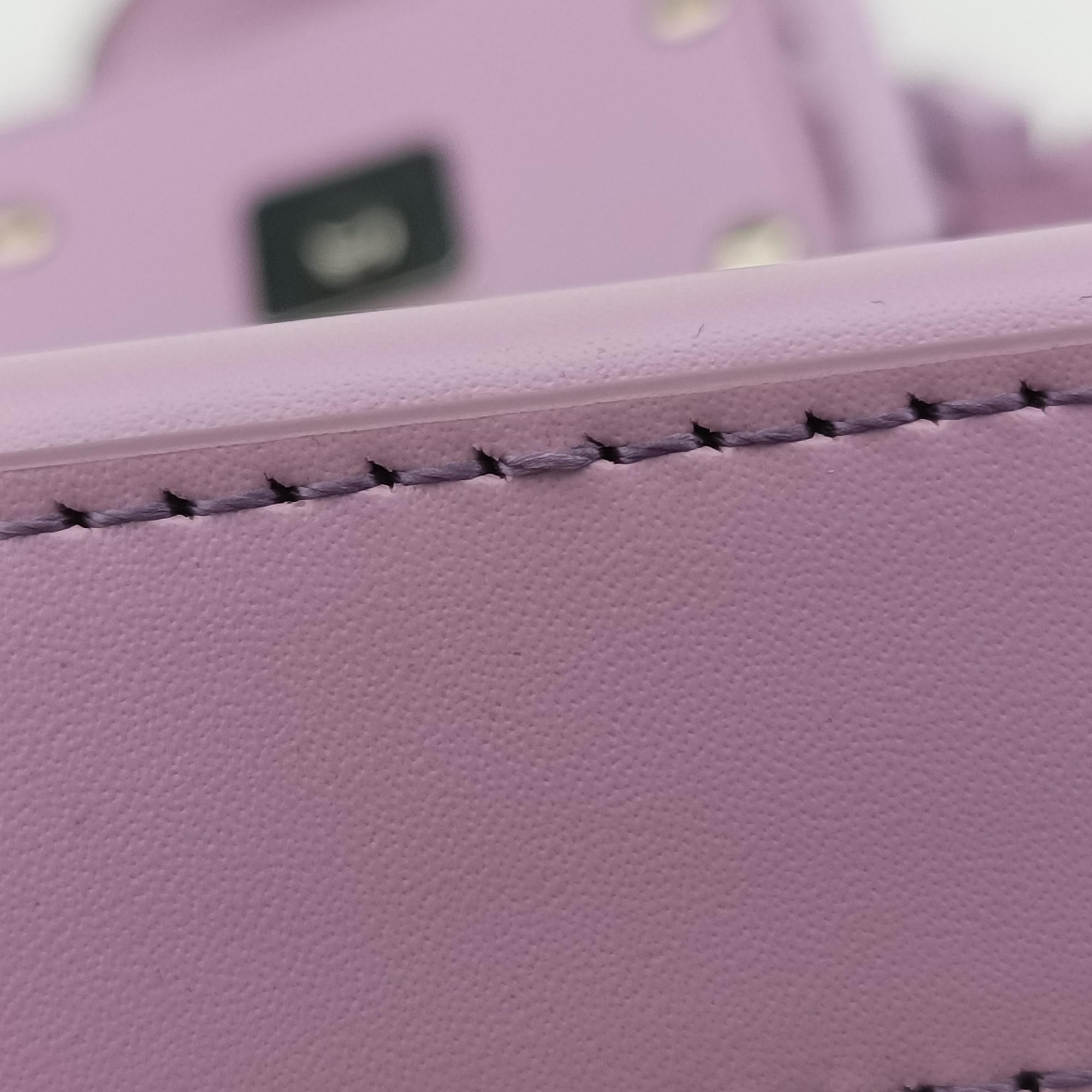 Pre-owned Fendi Cookie Mini Purple Leather 8BS065 shoulderbag | stylenewstar