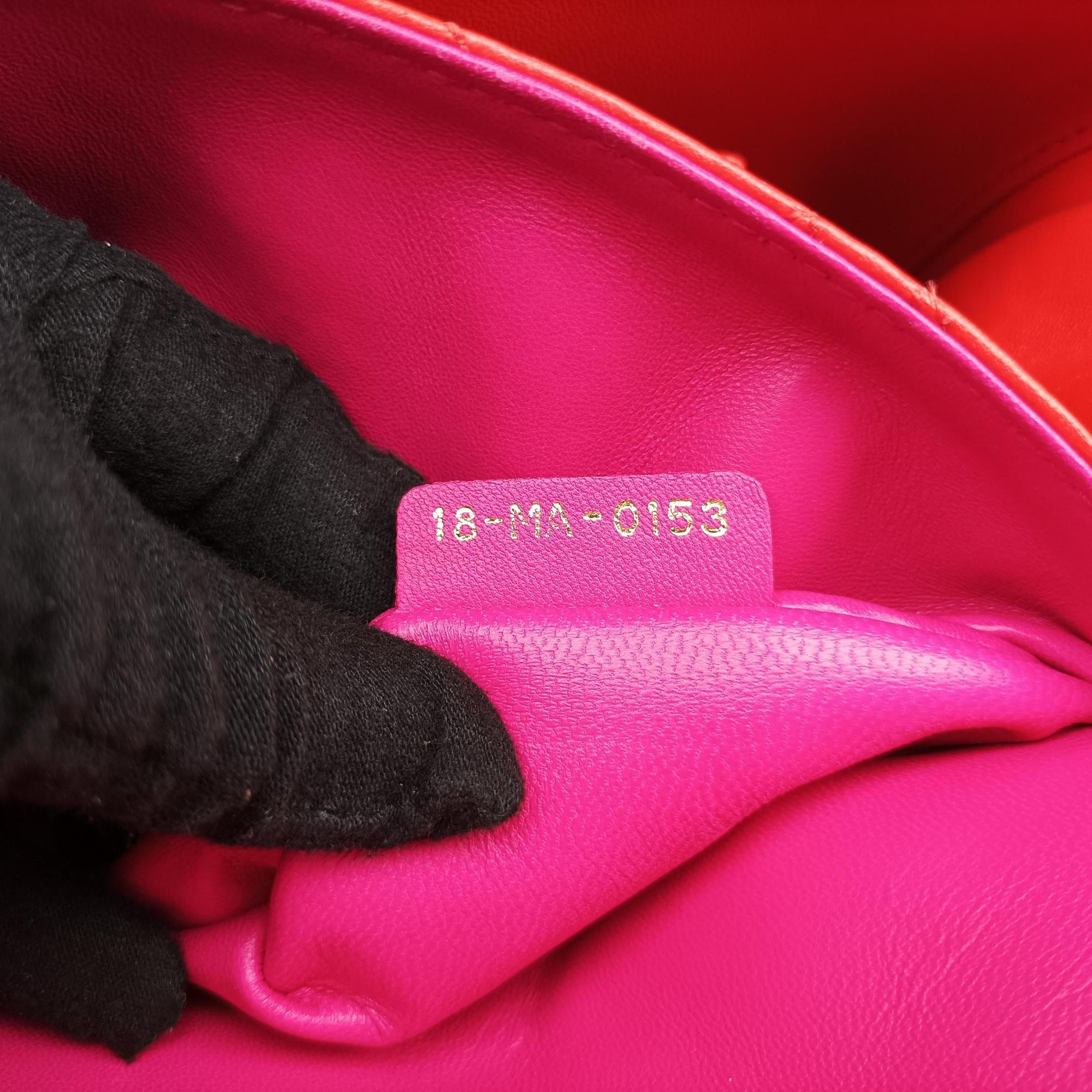 Pre-owned Christian Dior Miss Dior CANNAGE New Lock Pink lambskin  shoulderbag | stylenewstar