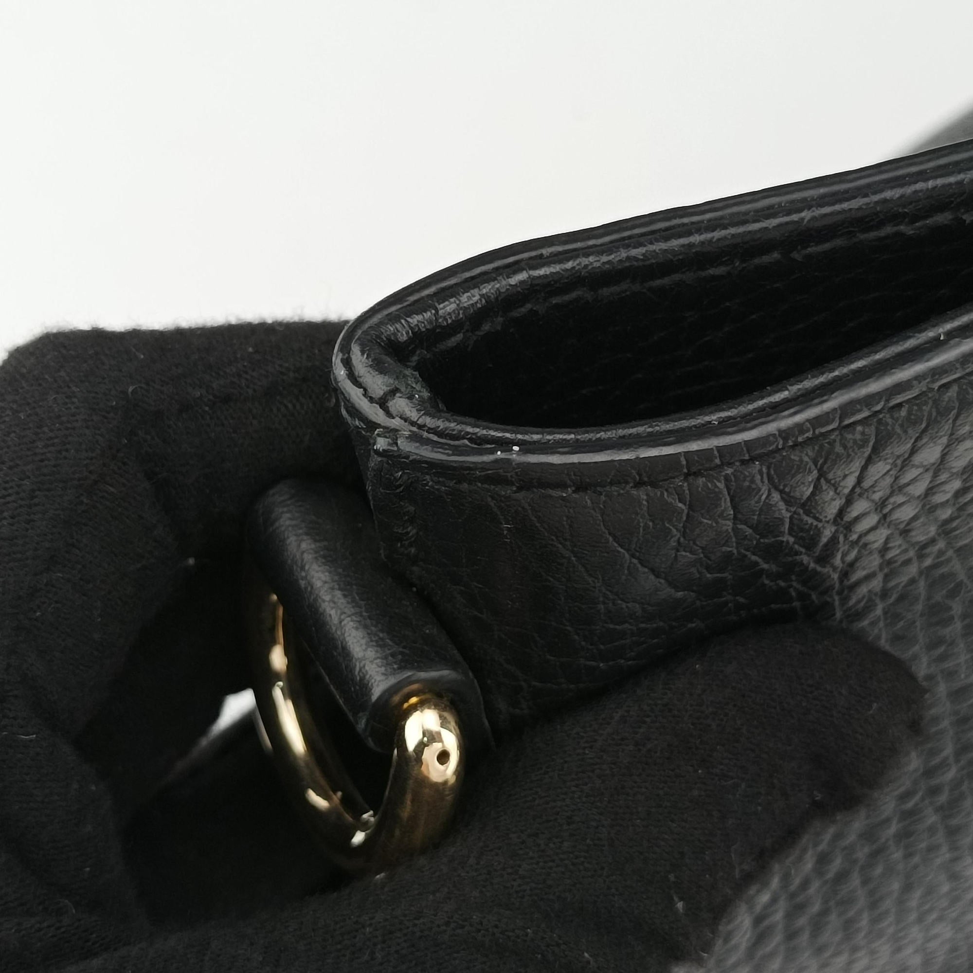 Pre-owned Gucci Bamboo Tassel Tote Black Leather 449642 handbag | stylenewstar