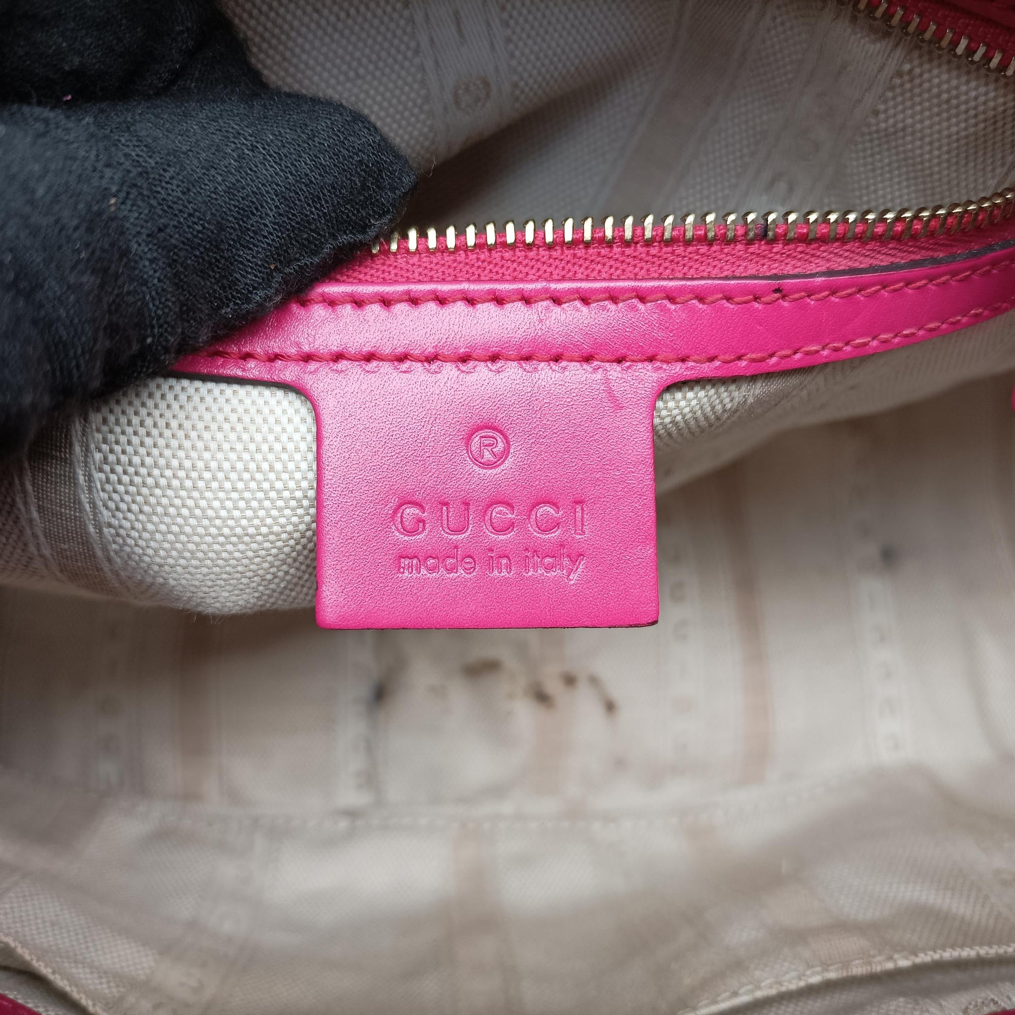 Pre-owned Gucci Bright Diamante Rose Leather 354224 shoulderbag | stylenewstar