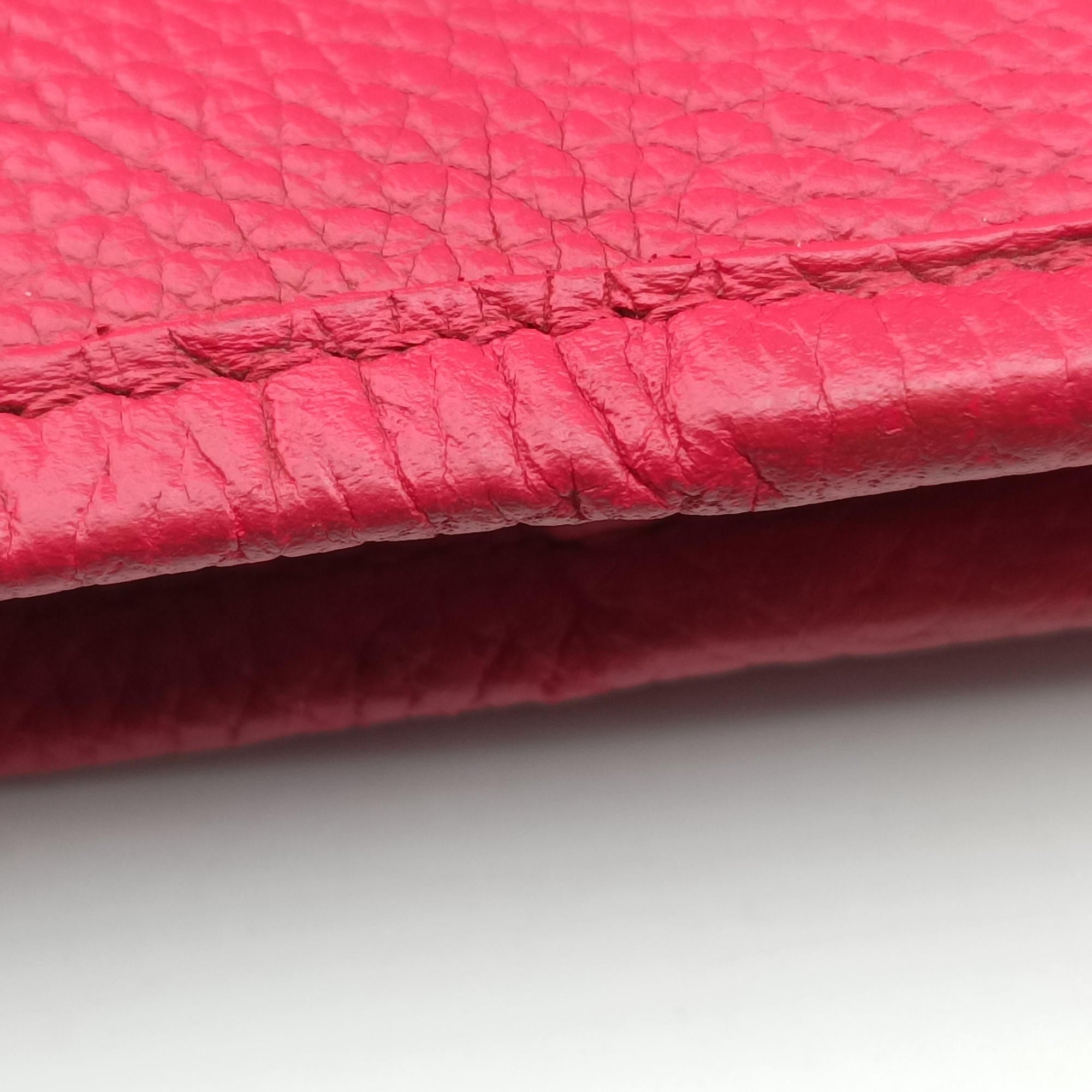 Pre-owned Hermes Cabag Elan Red Togo leather  handbag | stylenewstar