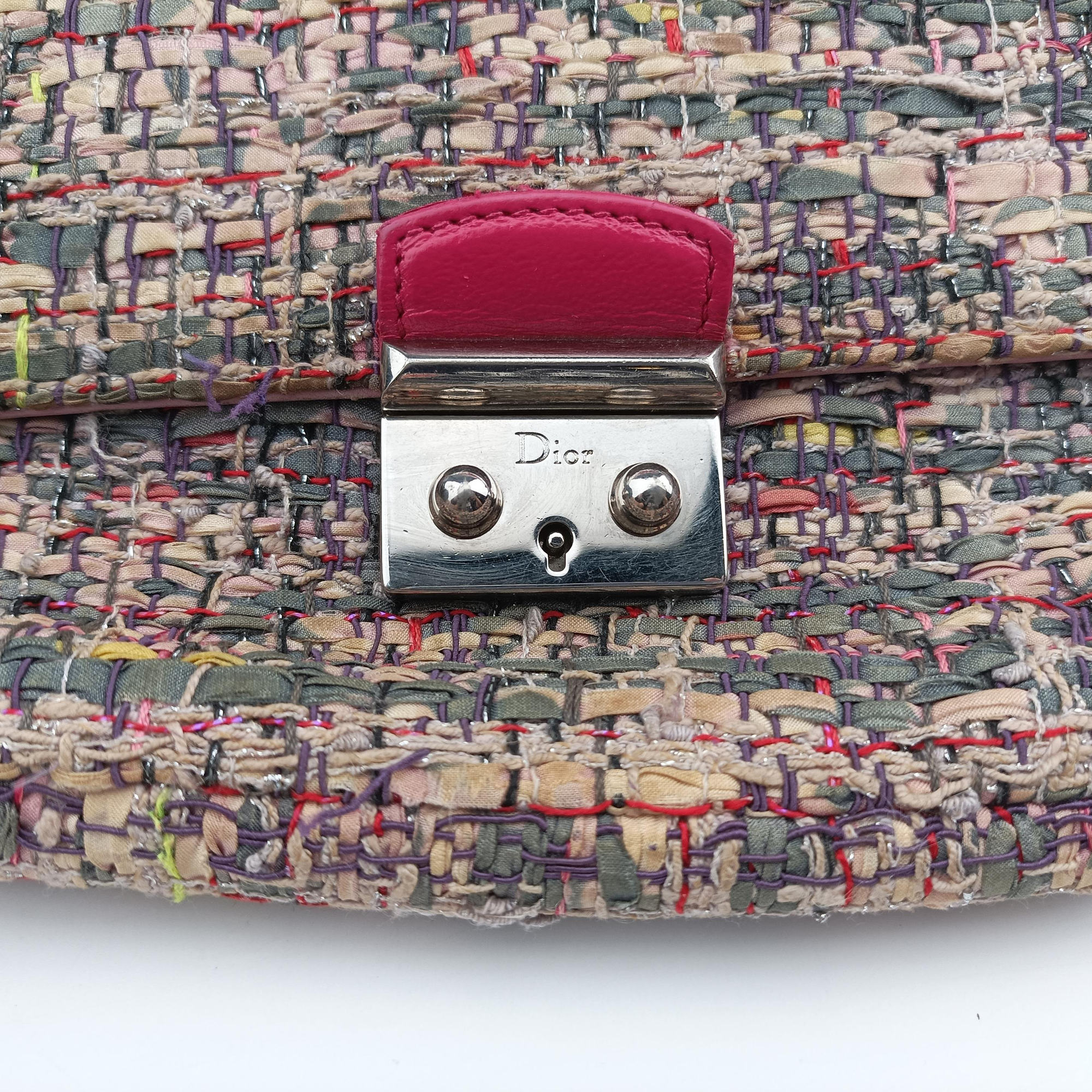 Pre-owned Christian Dior Miss Dior Multicolour Tweed × Leather  shoulderbag | stylenewstar