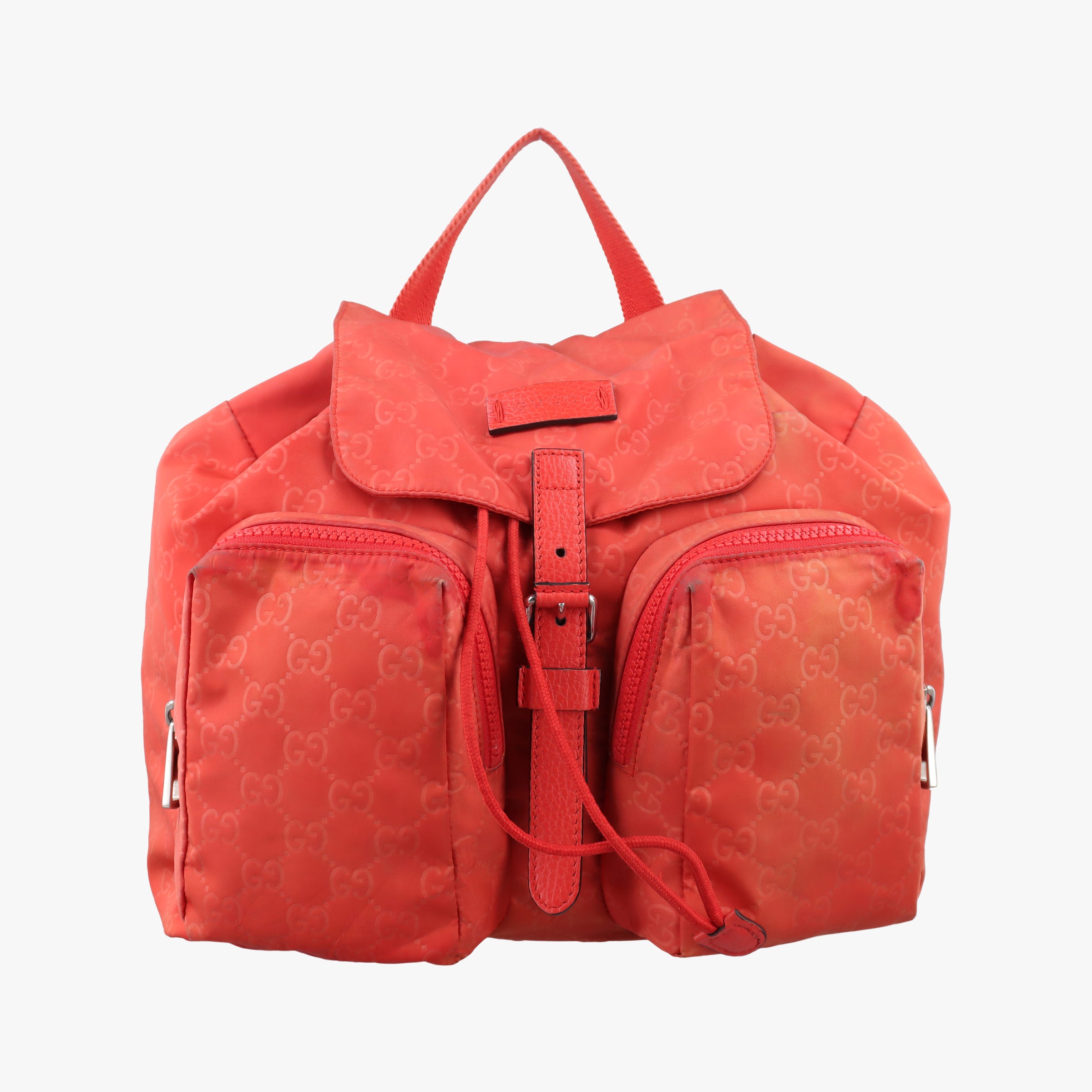Pre-owned Gucci GG Monogram Orange nylon 406361 backpack/rucksack | stylenewstar