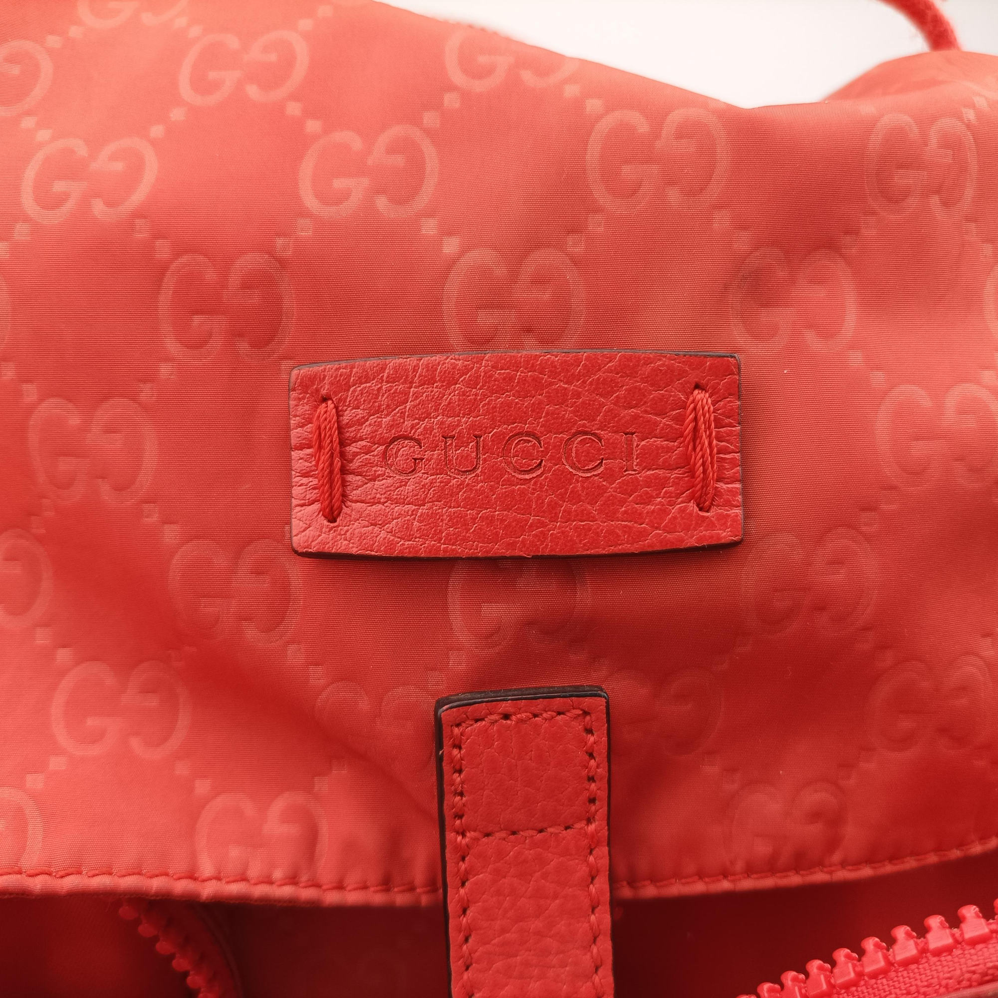 Pre-owned Gucci GG Monogram Orange nylon 406361 backpack/rucksack | stylenewstar