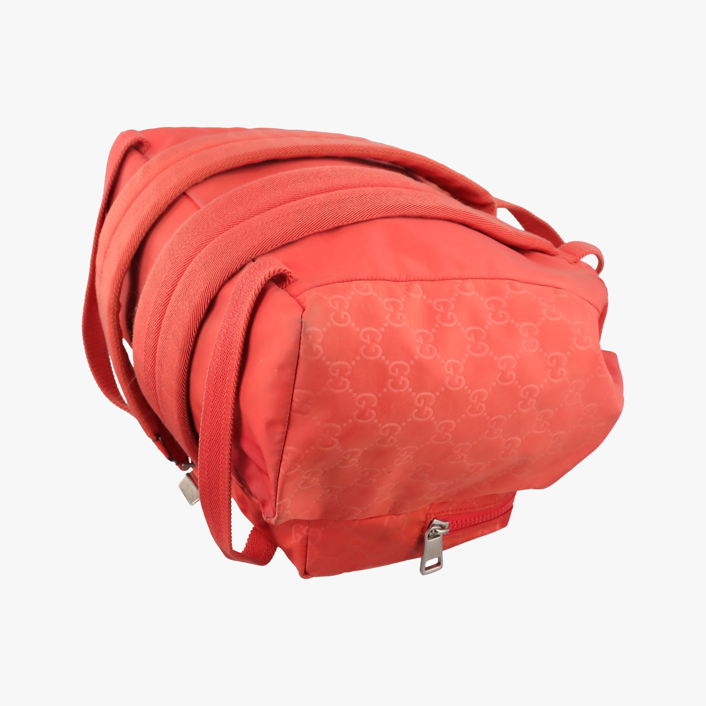 Pre-owned Gucci GG Monogram Orange nylon 406361 backpack/rucksack | stylenewstar