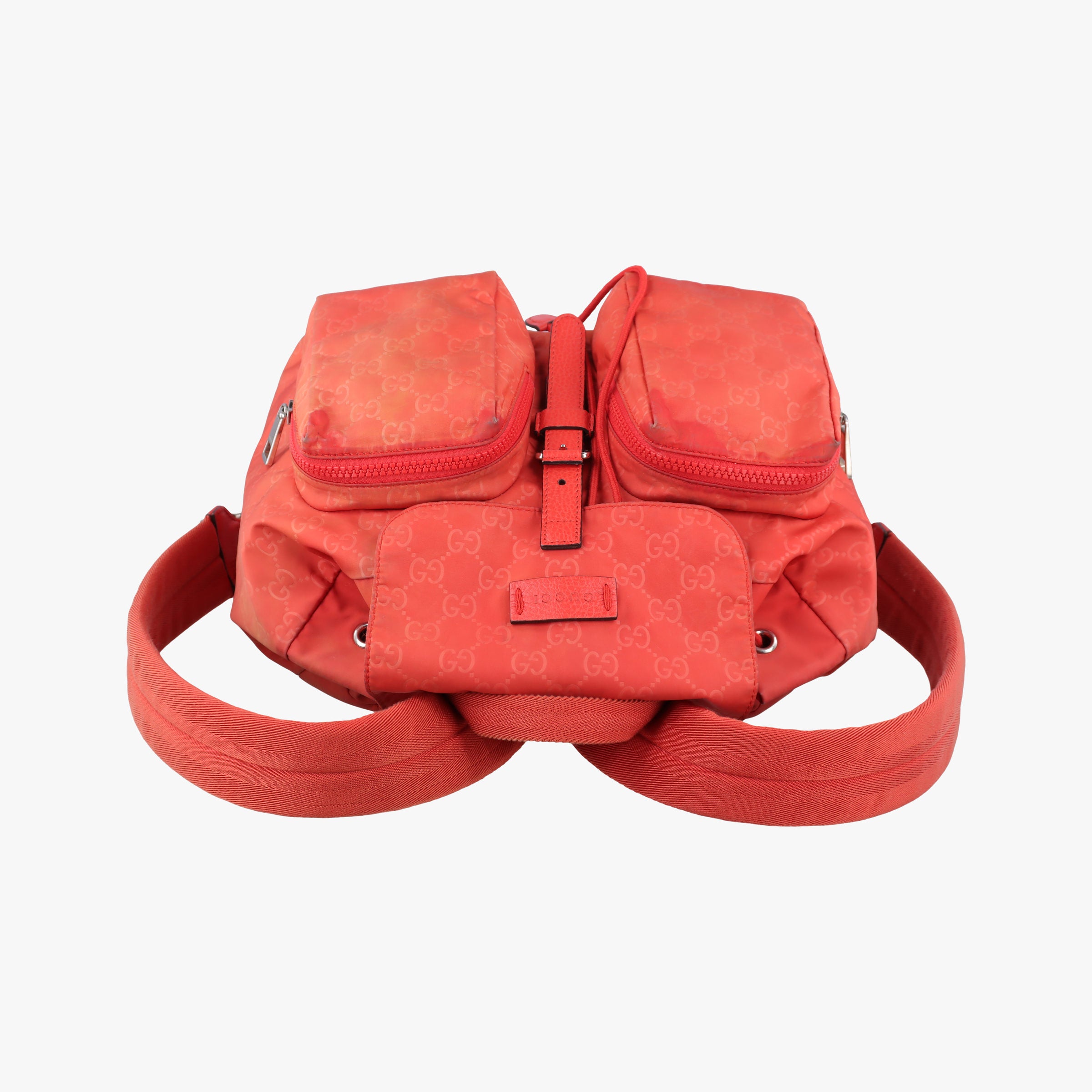 Pre-owned Gucci GG Monogram Orange nylon 406361 backpack/rucksack | stylenewstar