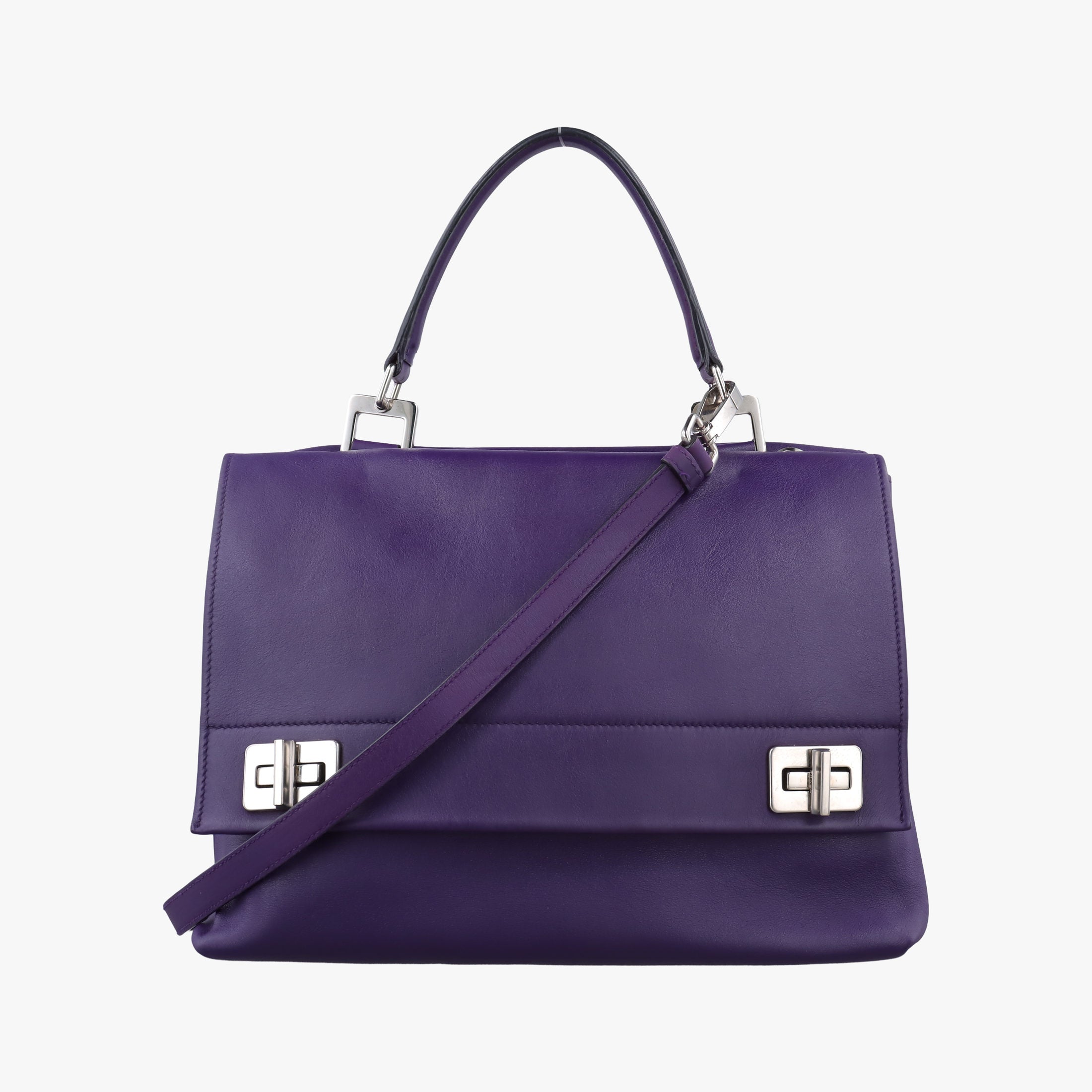 Secondhand Prada Double flap chain Purple Leather  shoulderbag | stylenewstar