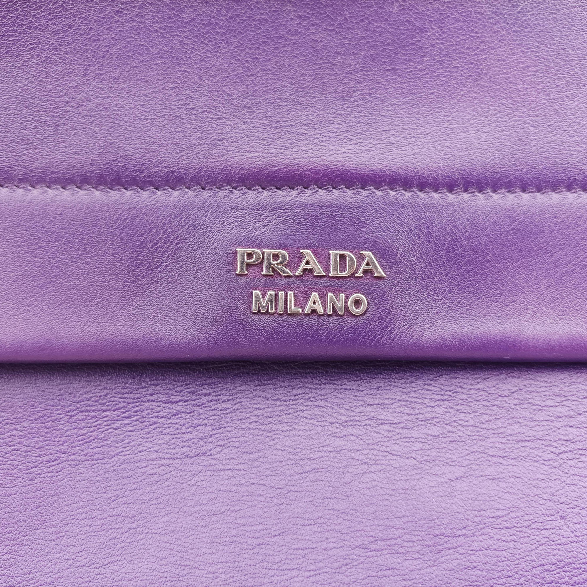 Secondhand Prada Double flap chain Purple Leather  shoulderbag | stylenewstar