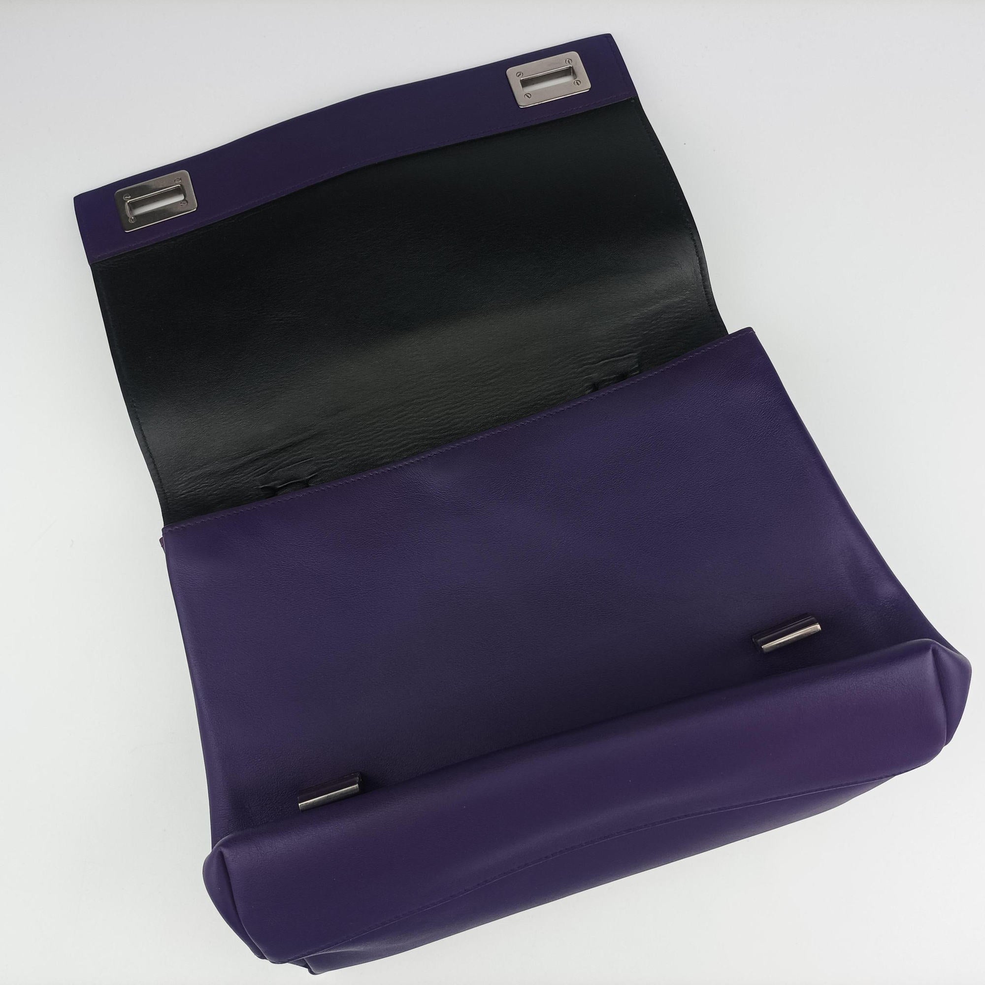 Secondhand Prada Double flap chain Purple Leather  shoulderbag | stylenewstar