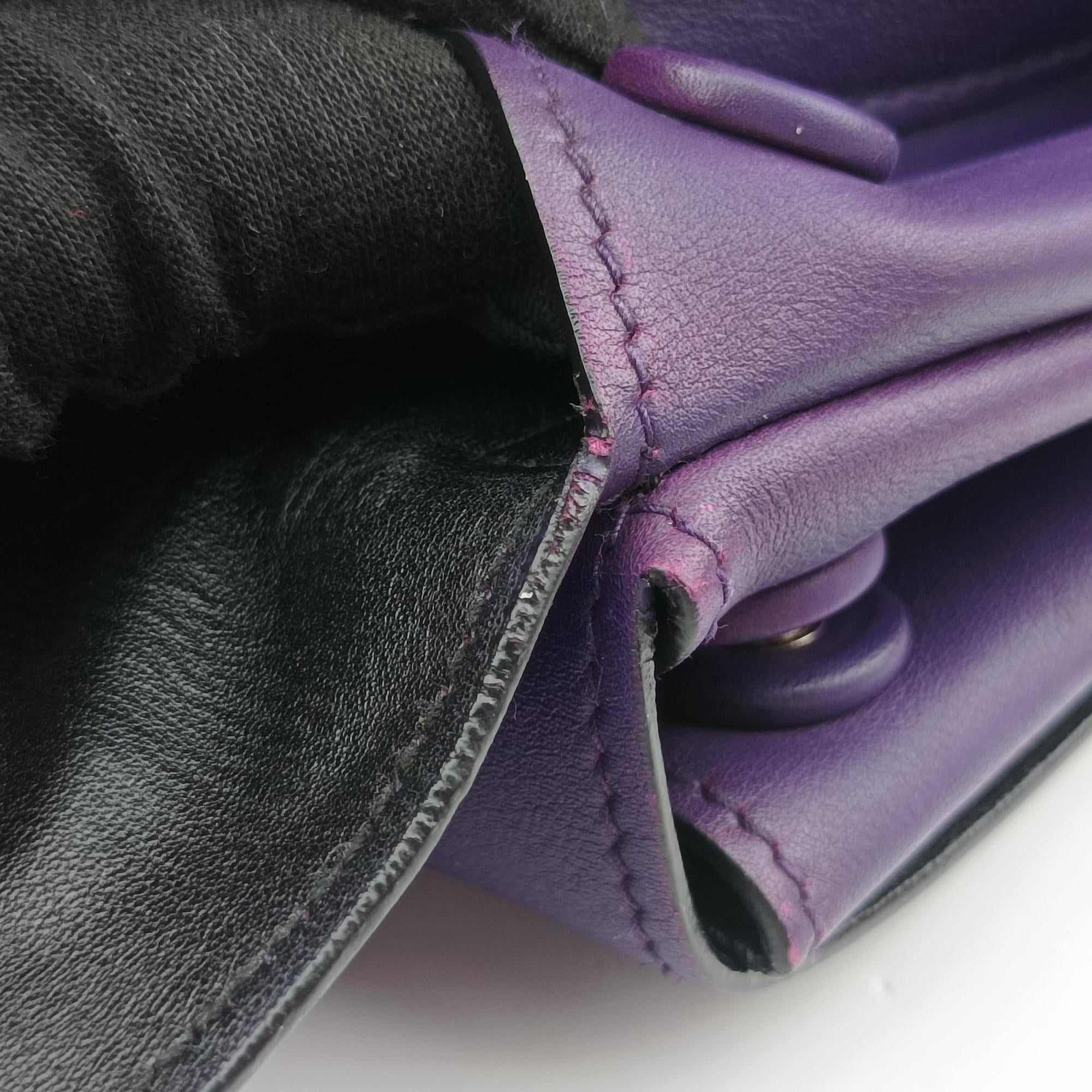 Secondhand Prada Double flap chain Purple Leather  shoulderbag | stylenewstar