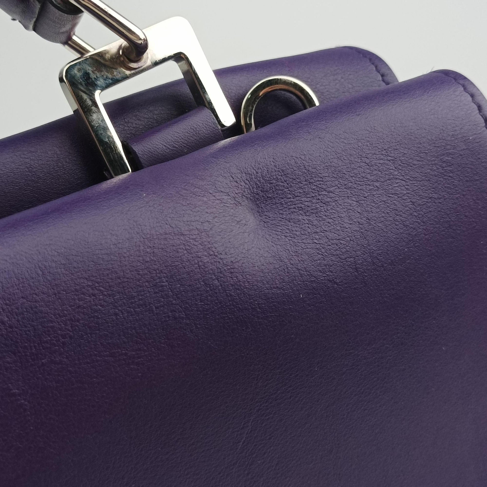 Secondhand Prada Double flap chain Purple Leather  shoulderbag | stylenewstar