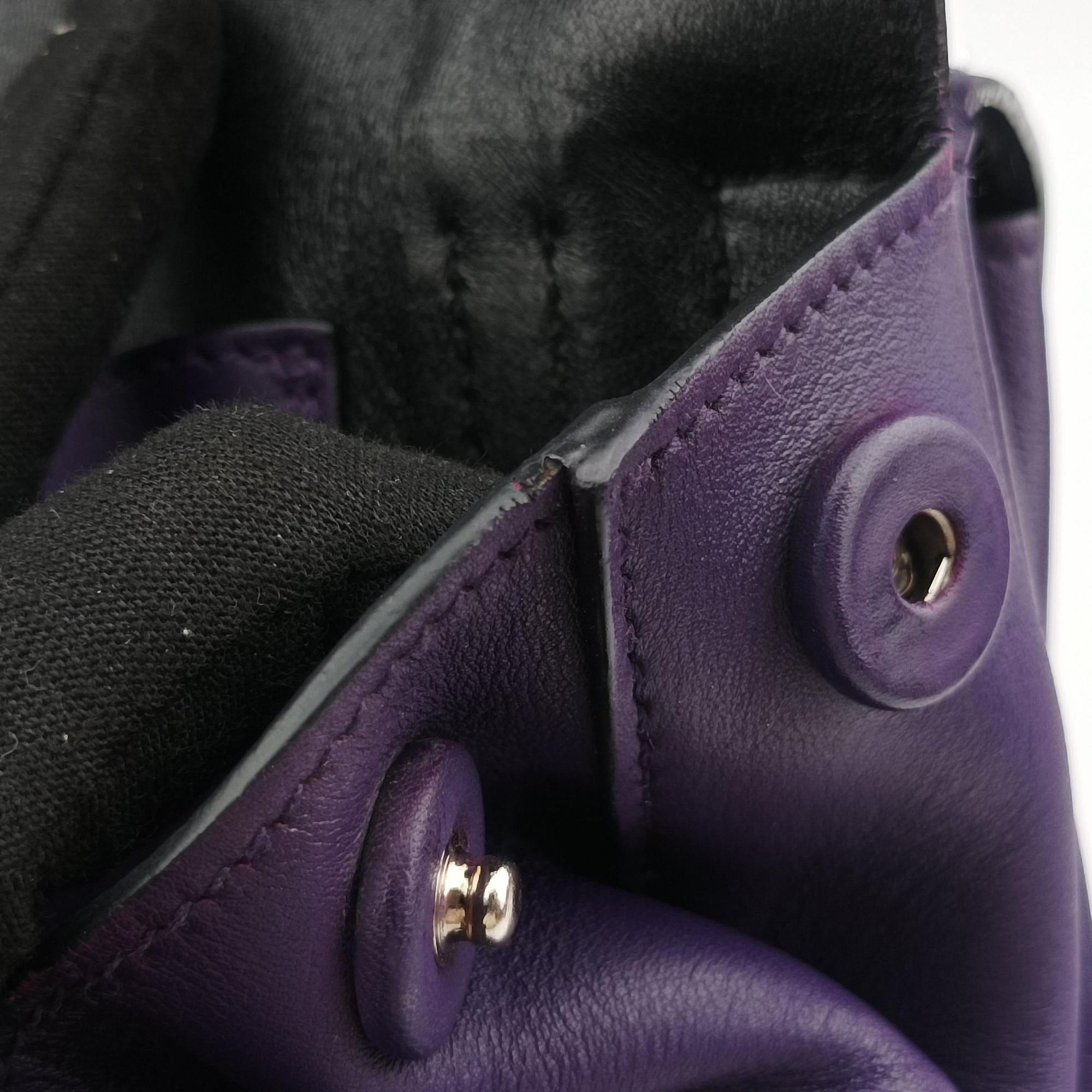 Secondhand Prada Double flap chain Purple Leather  shoulderbag | stylenewstar