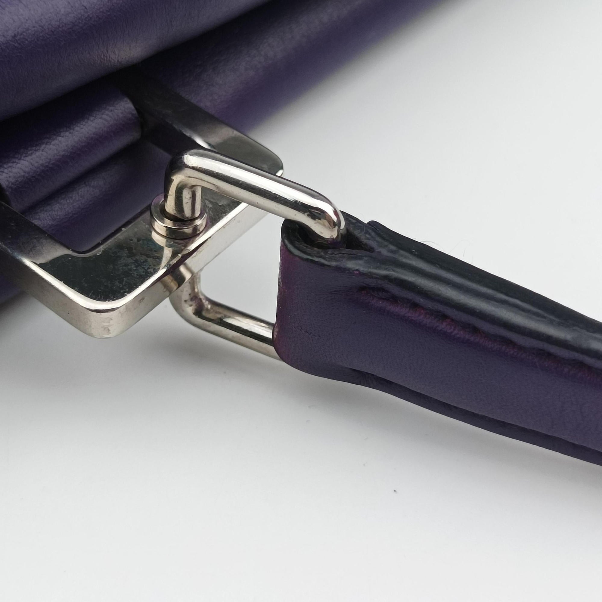 Secondhand Prada Double flap chain Purple Leather  shoulderbag | stylenewstar