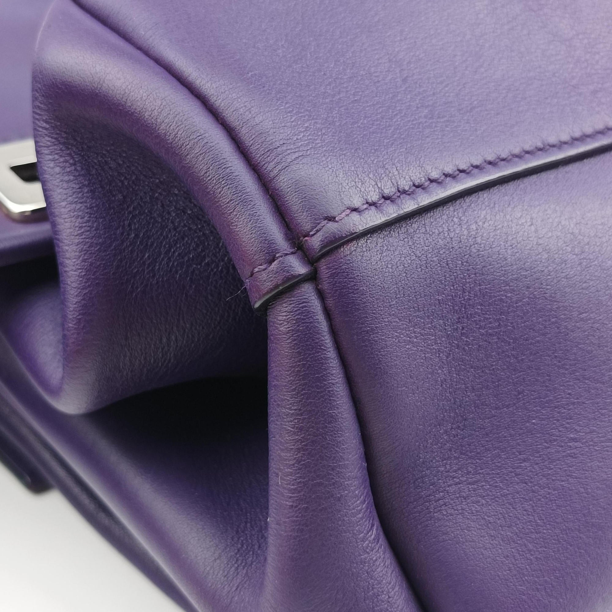 Secondhand Prada Double flap chain Purple Leather  shoulderbag | stylenewstar
