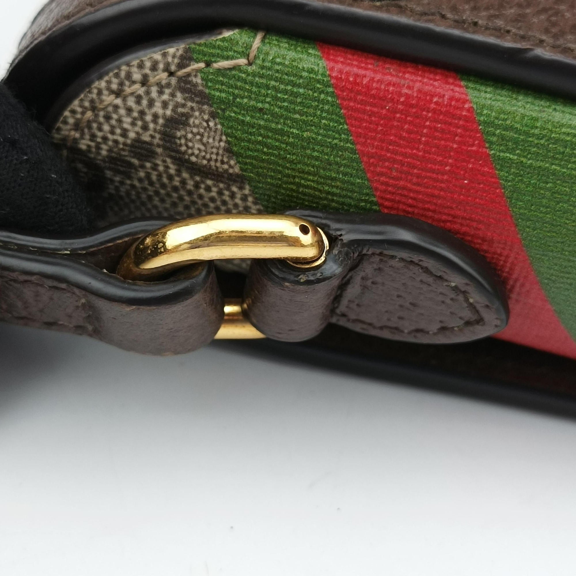 Pre-owned Gucci Horsebit 1955 beige×Multicolour PVC coated canvas 625615 shoulderbag | stylenewstar
