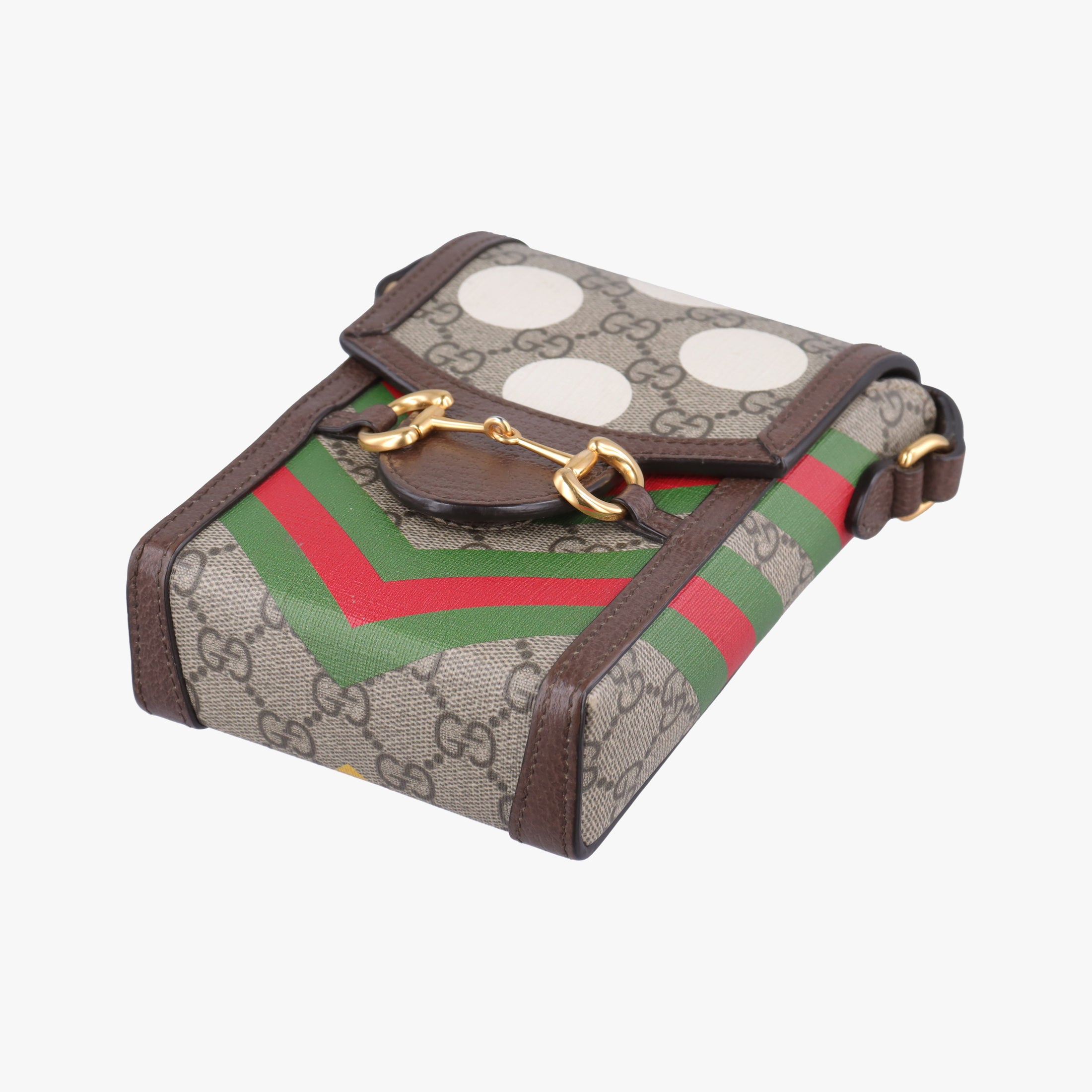 Pre-owned Gucci Horsebit 1955 beige×Multicolour PVC coated canvas 625615 shoulderbag | stylenewstar