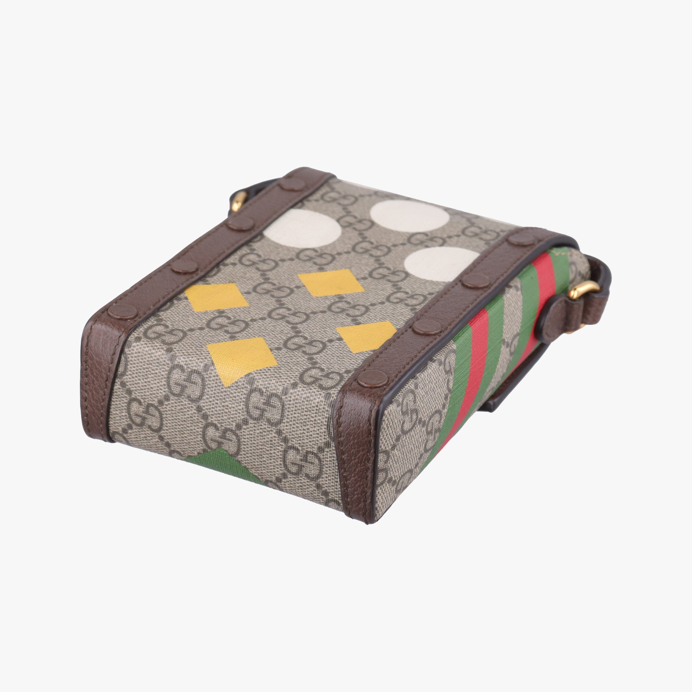 Pre-owned Gucci Horsebit 1955 beige×Multicolour PVC coated canvas 625615 shoulderbag | stylenewstar