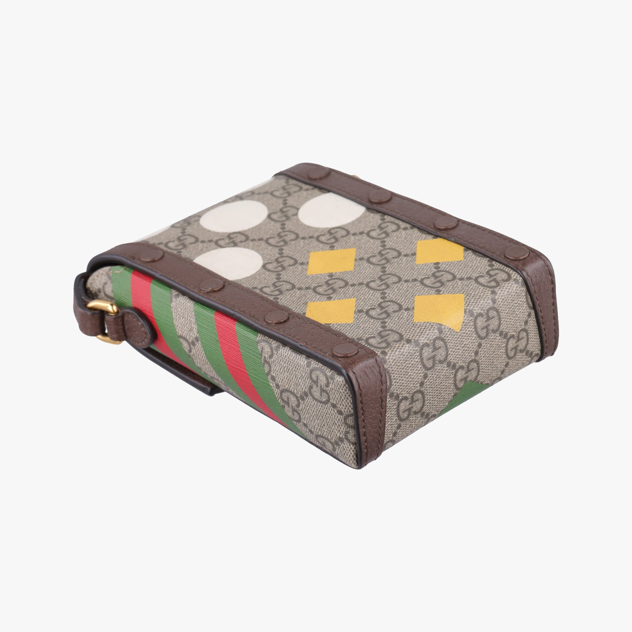 Pre-owned Gucci Horsebit 1955 beige×Multicolour PVC coated canvas 625615 shoulderbag | stylenewstar