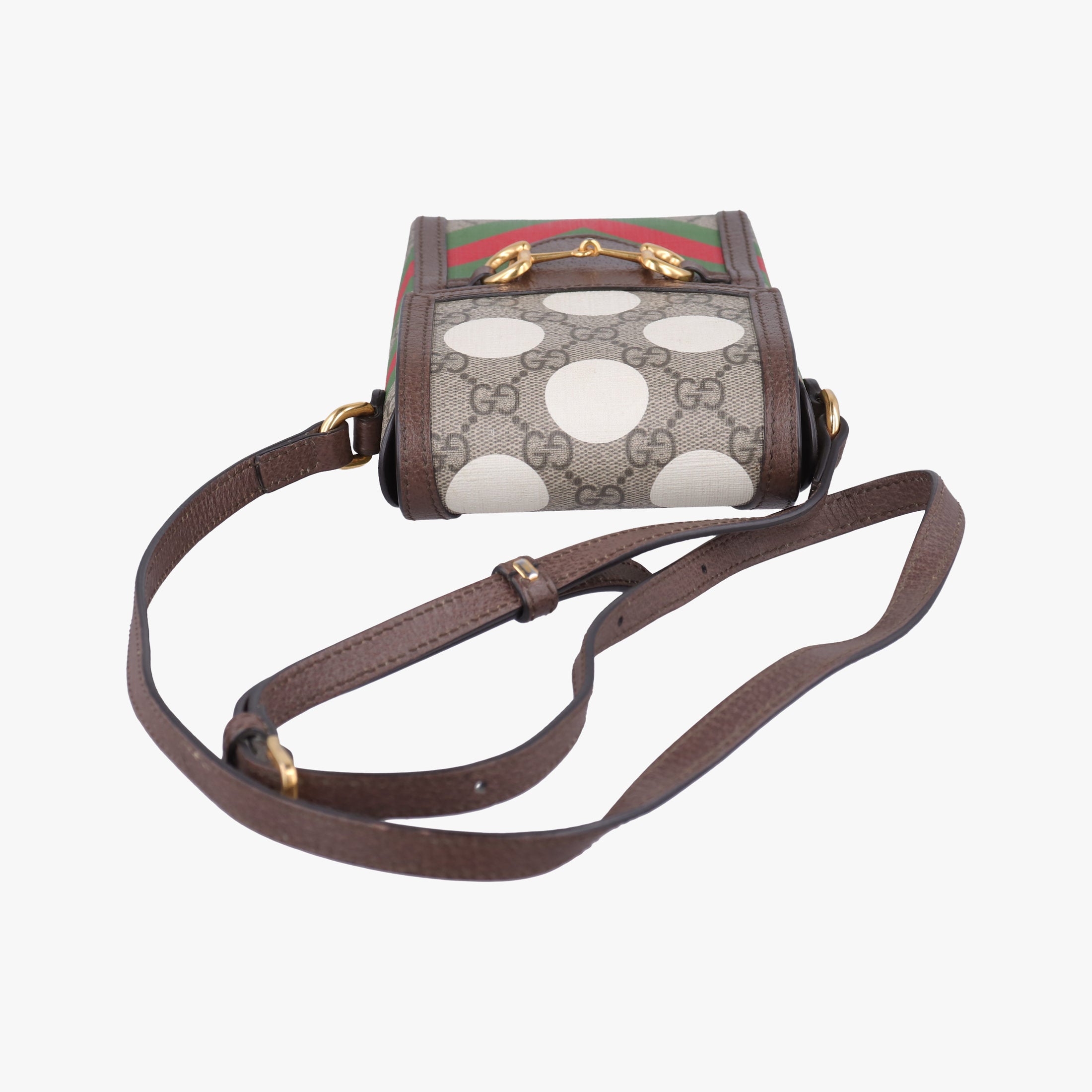 Pre-owned Gucci Horsebit 1955 beige×Multicolour PVC coated canvas 625615 shoulderbag | stylenewstar
