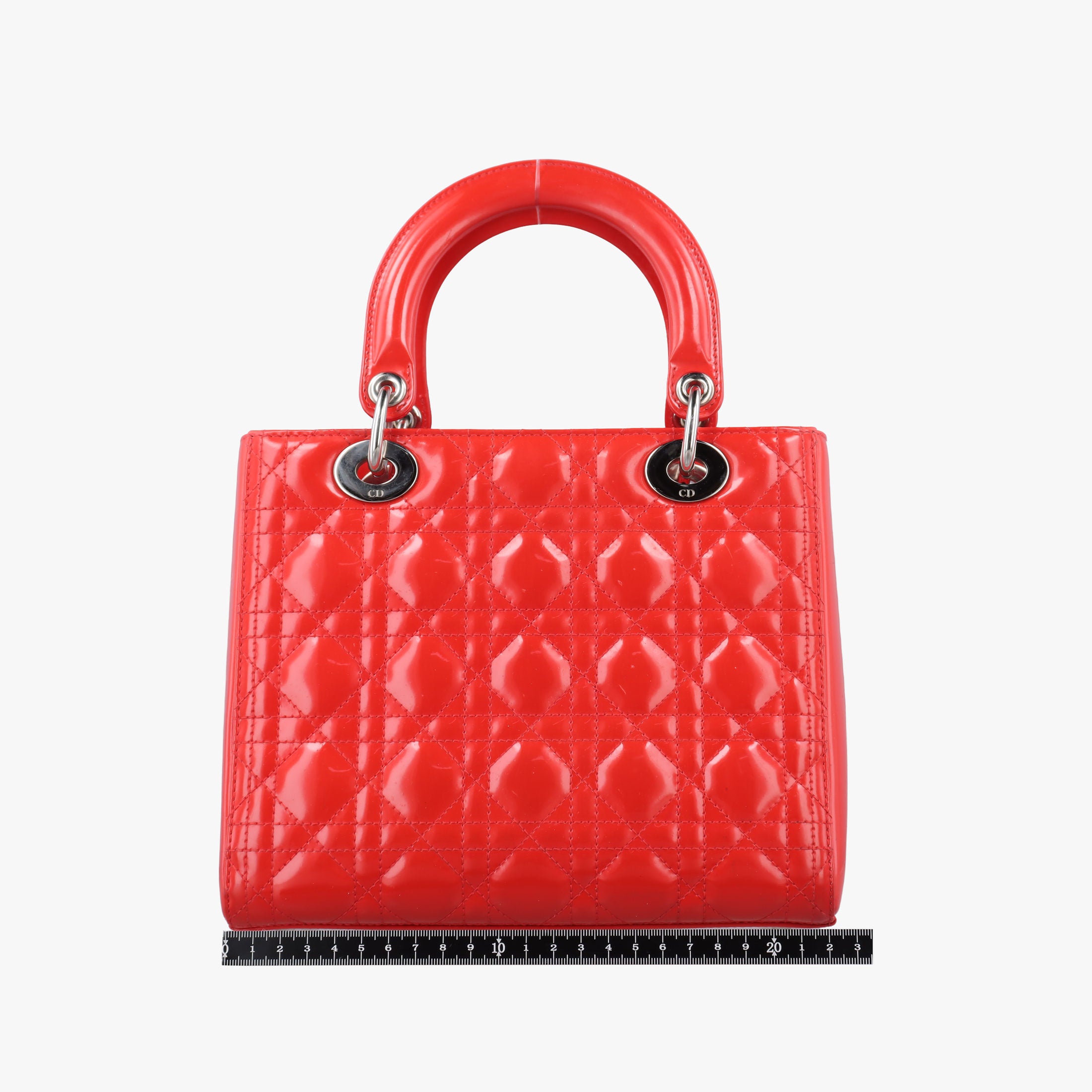 Pre-owned Christian Dior Lady Dior Red patent  shoulderbag | stylenewstar
