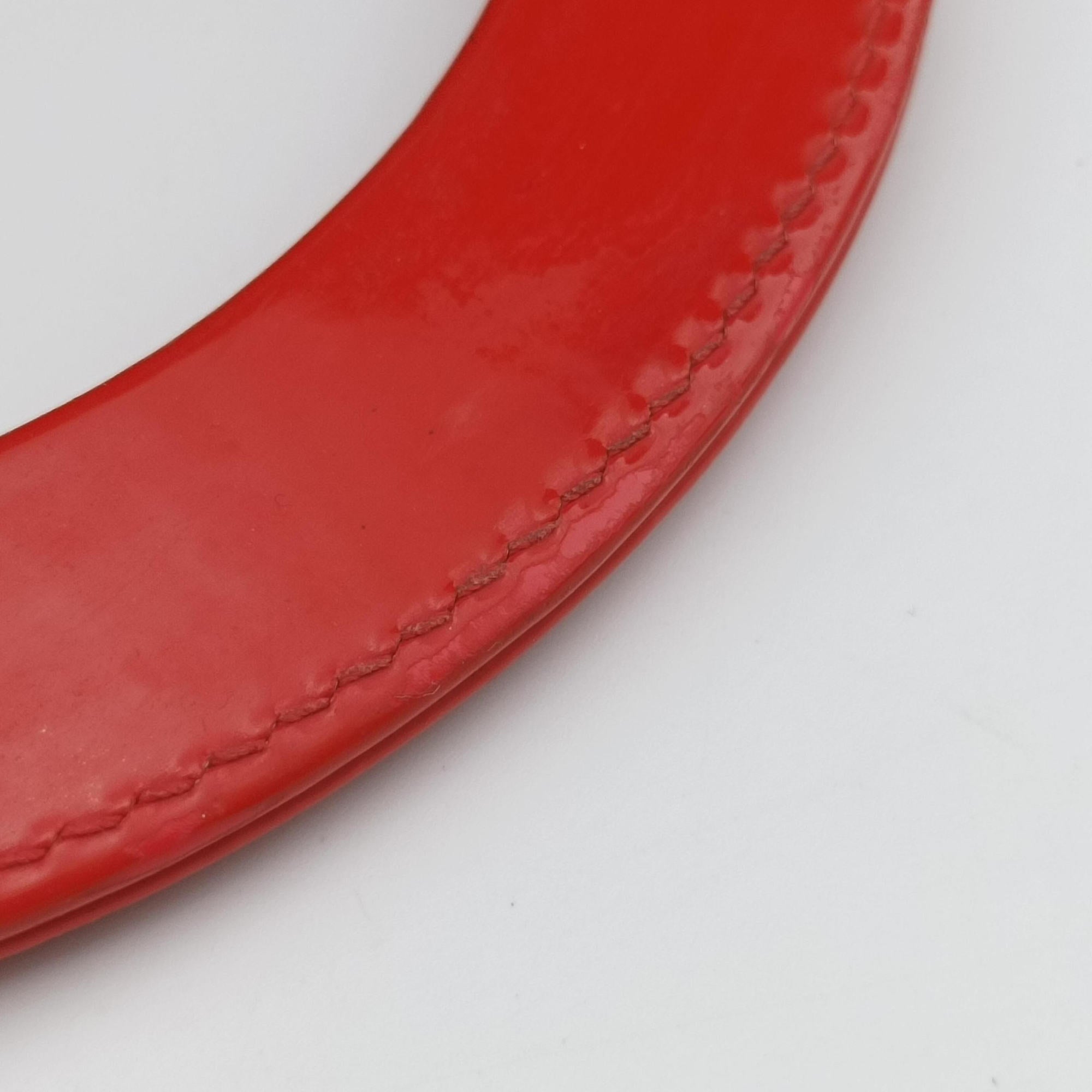 Pre-owned Christian Dior Lady Dior Red patent  shoulderbag | stylenewstar