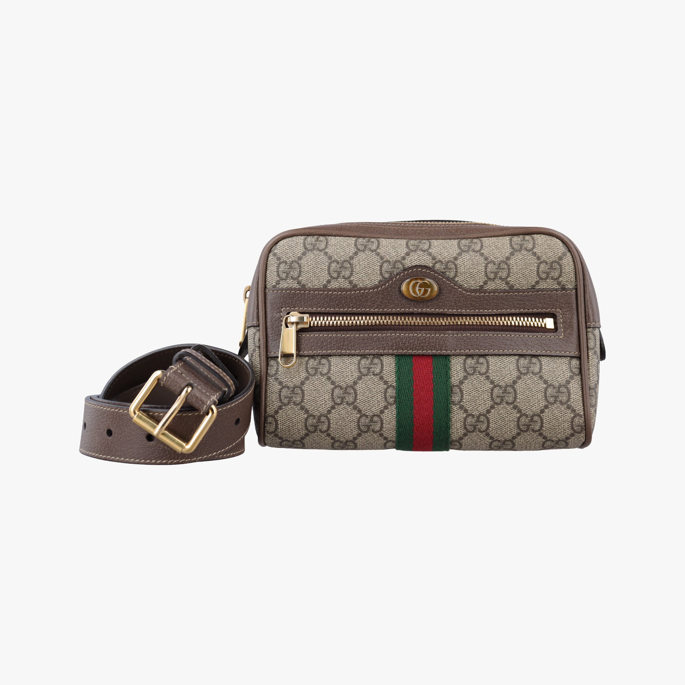 Secondhand Gucci Ophidia Brown PVC coated canvas 517076 bum bag/waist bag | stylenewstar