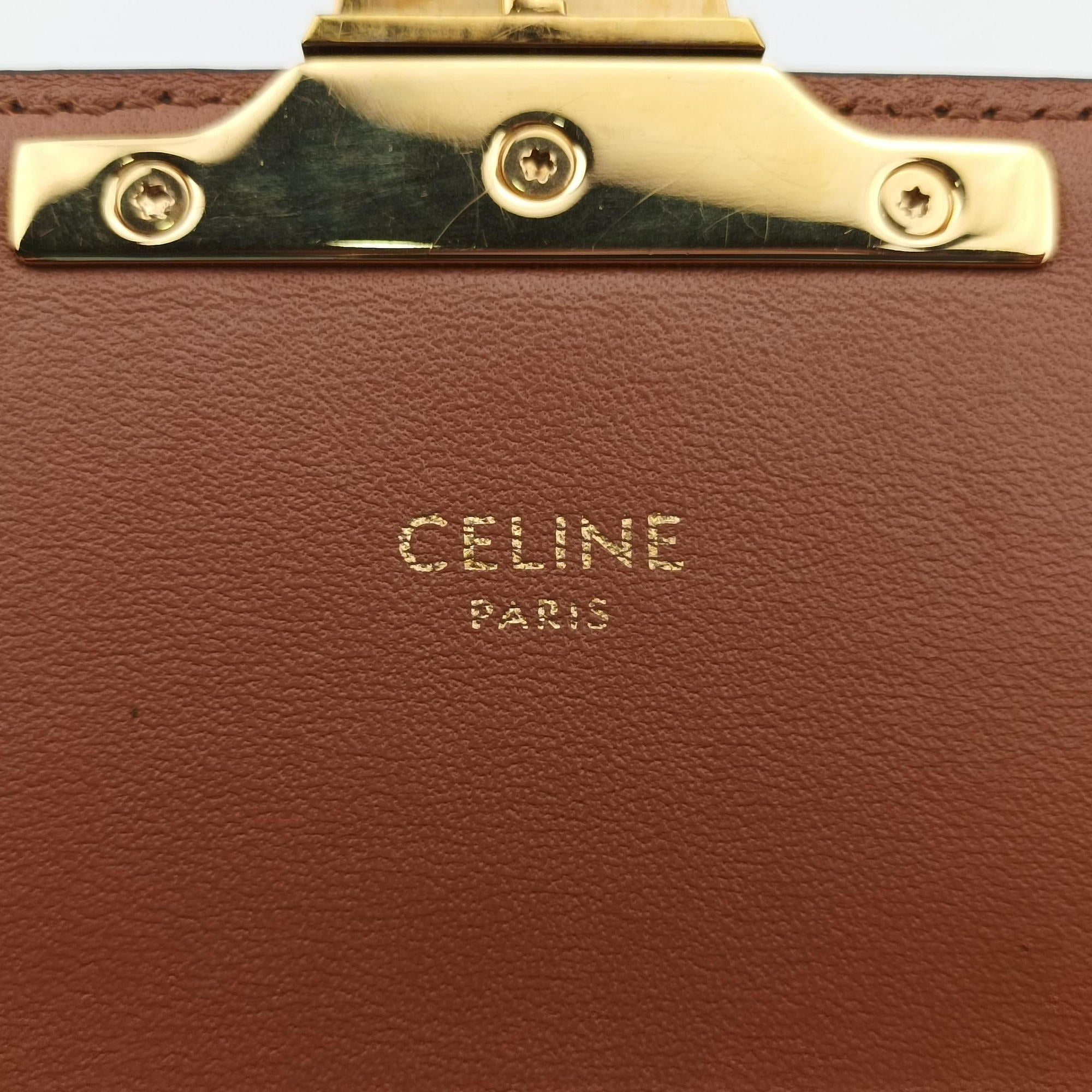 Pre-owned Celine TRIOMPHE Brown PVC coated canvas  shoulderbag | stylenewstar