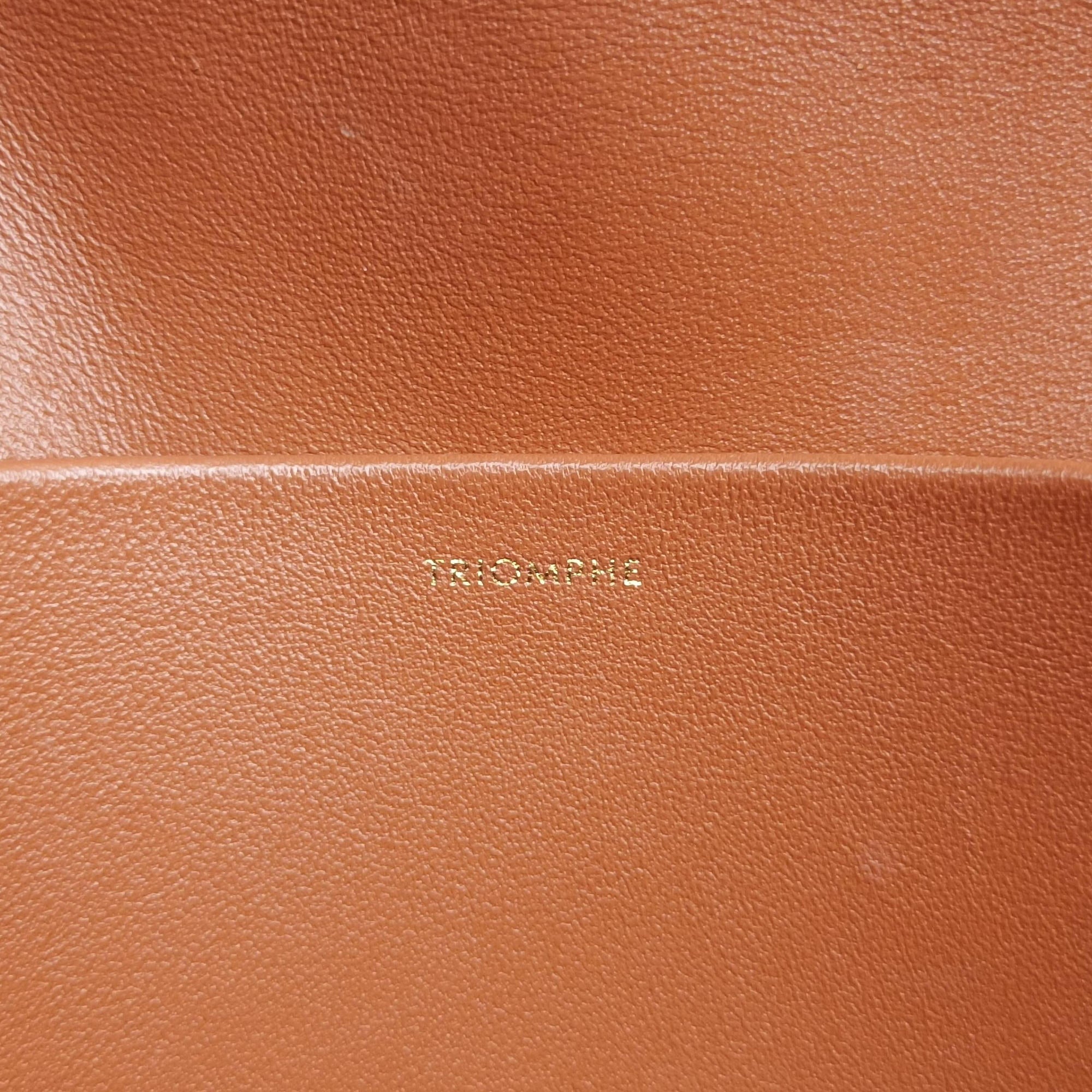Pre-owned Celine TRIOMPHE Brown PVC coated canvas  shoulderbag | stylenewstar