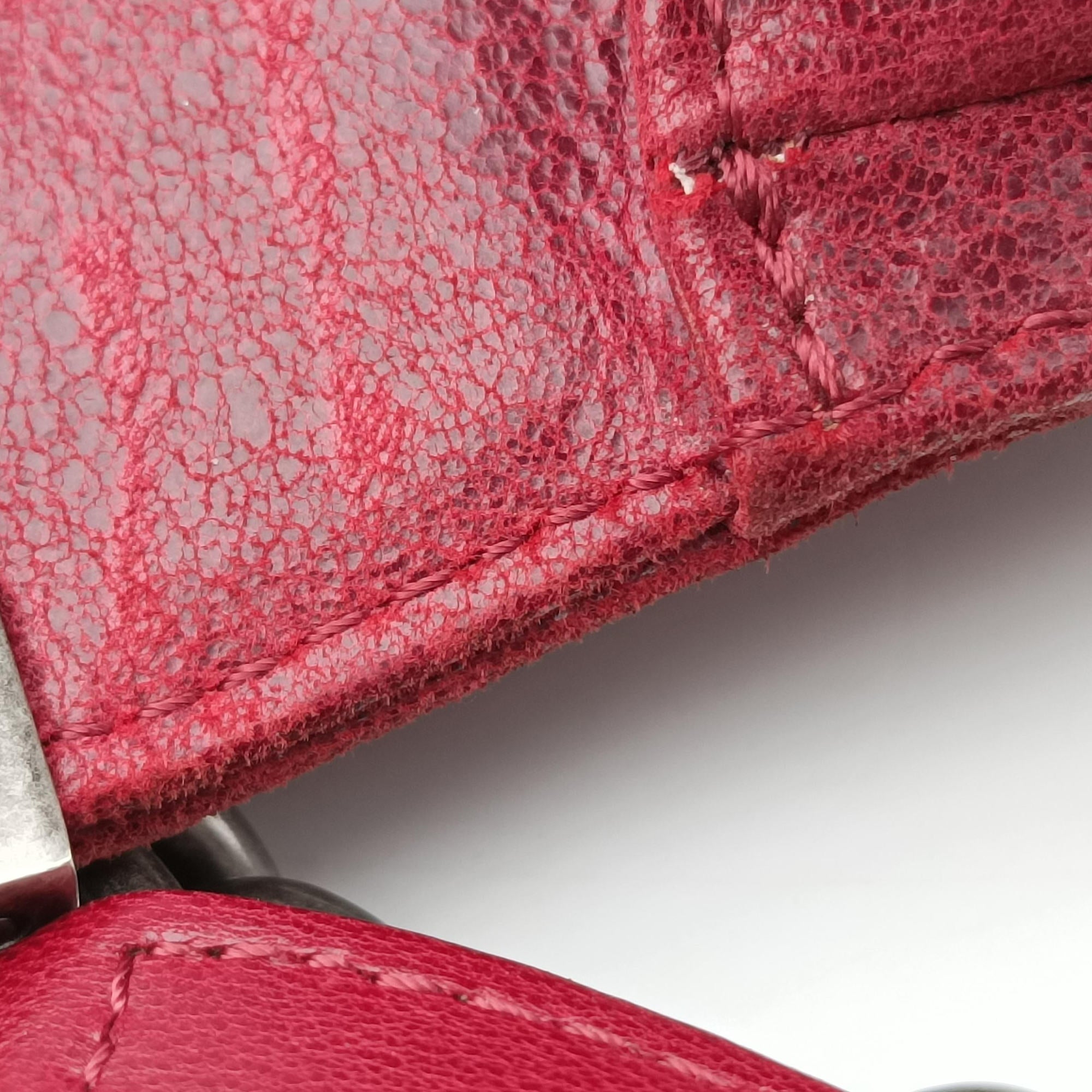 Vintage Chanel BOY CHANEL Red Leather A67755 shoulderbag | stylenewstar