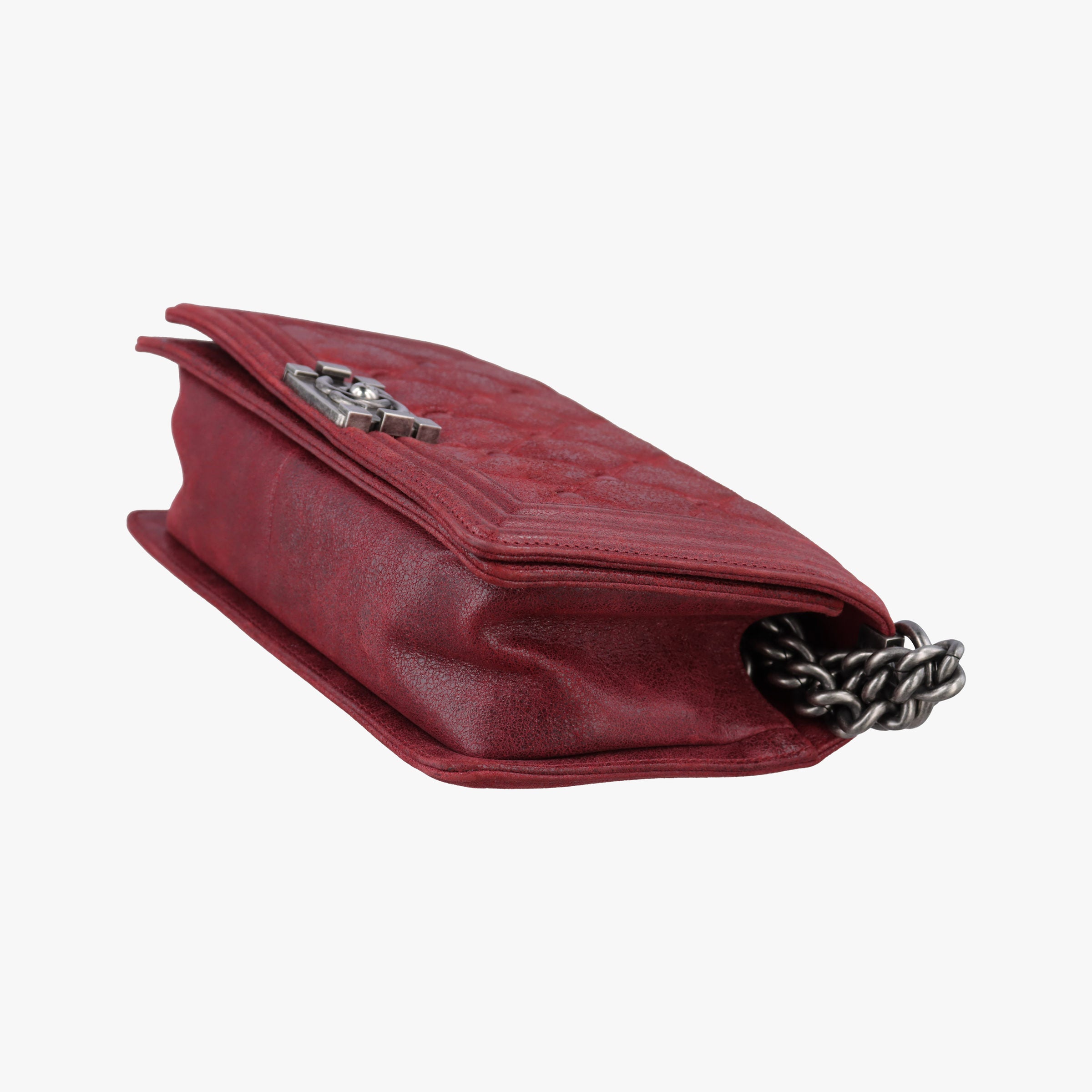 Vintage Chanel BOY CHANEL Red Leather A67755 shoulderbag | stylenewstar