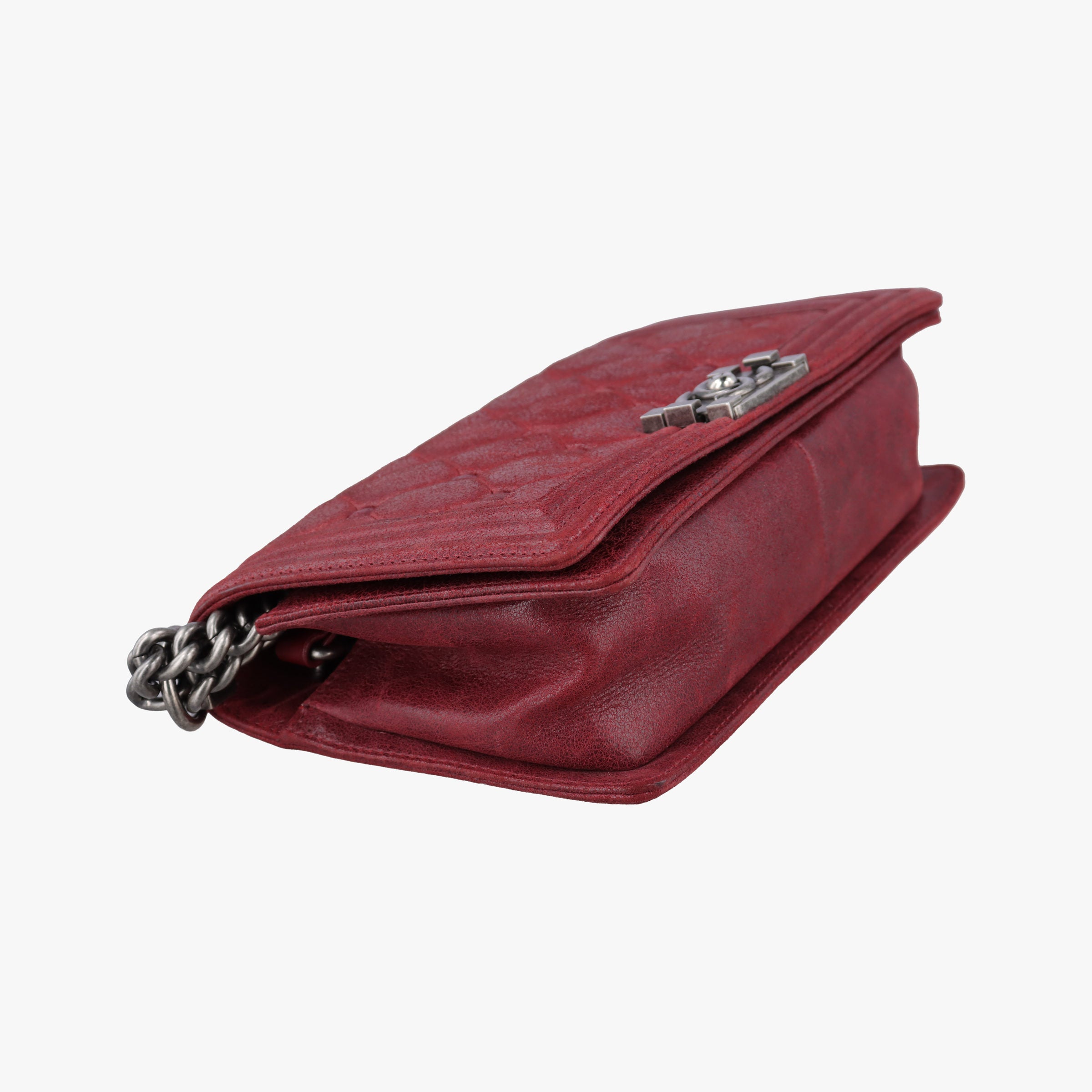 Vintage Chanel BOY CHANEL Red Leather A67755 shoulderbag | stylenewstar