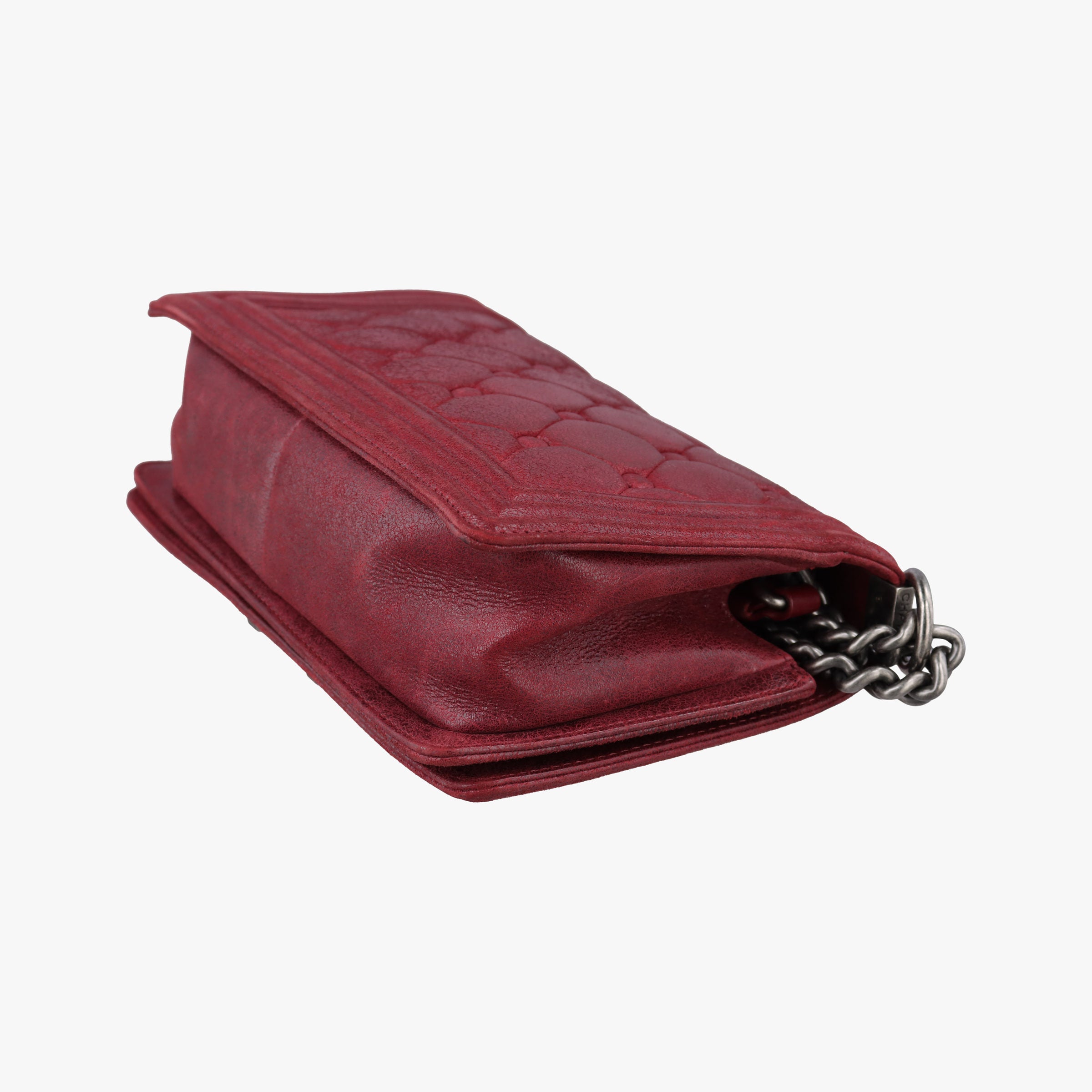 Vintage Chanel BOY CHANEL Red Leather A67755 shoulderbag | stylenewstar