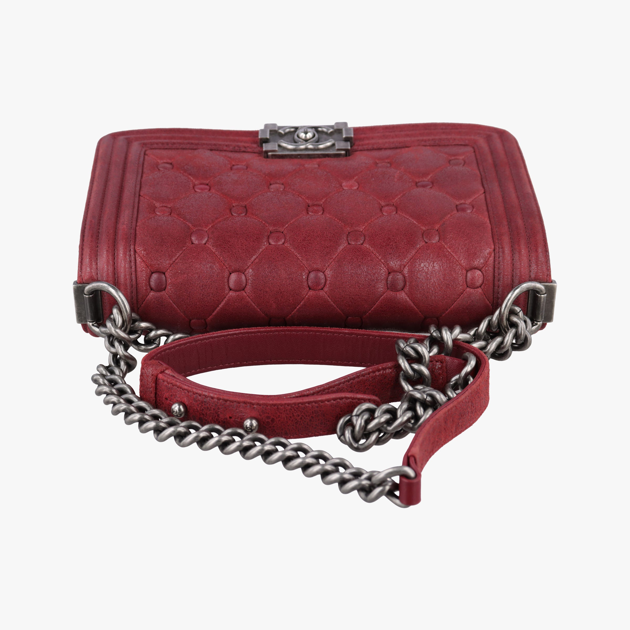 Vintage Chanel BOY CHANEL Red Leather A67755 shoulderbag | stylenewstar