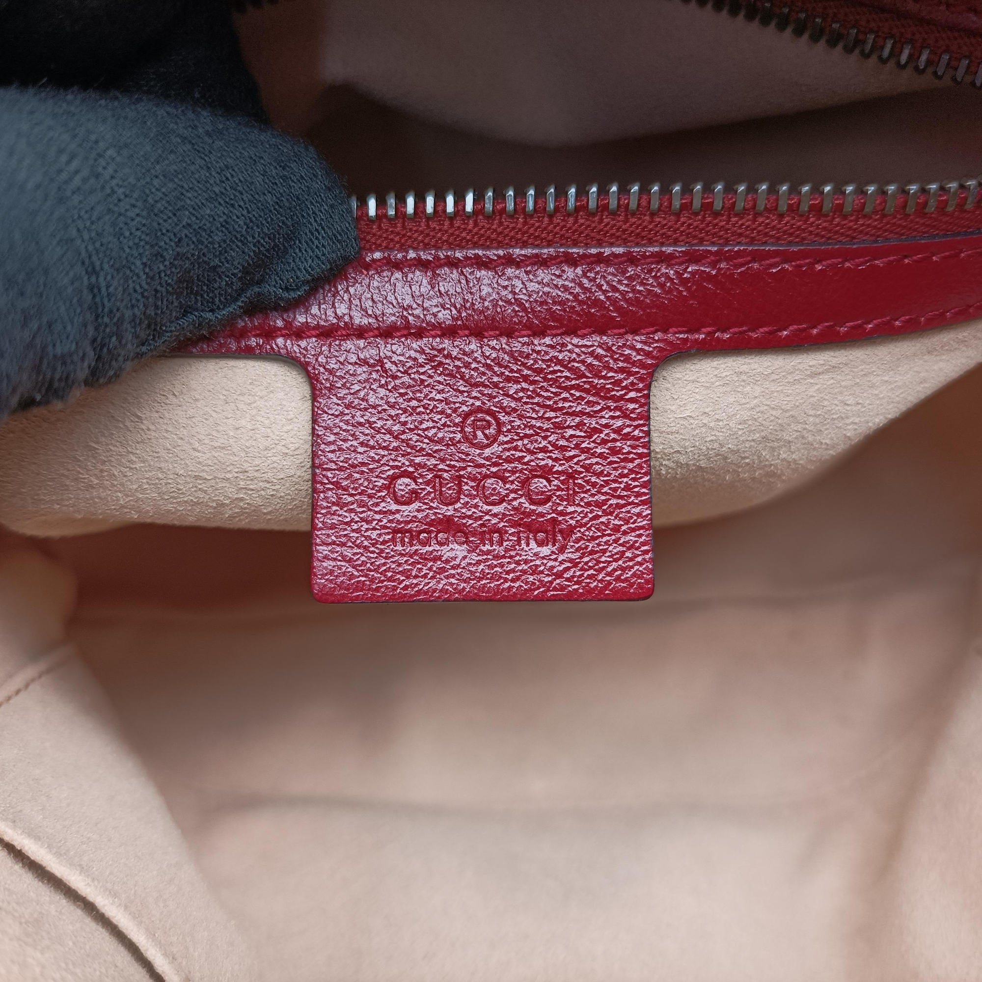 Vintage Gucci GG Marmont Bamboo Top Handle Black×Red Leather 602270 shoulderbag | stylenewstar