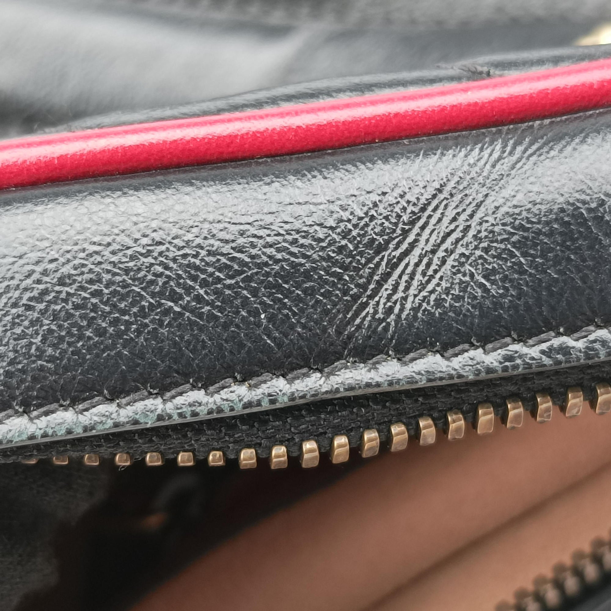 Vintage Gucci GG Marmont Bamboo Top Handle Black×Red Leather 602270 shoulderbag | stylenewstar