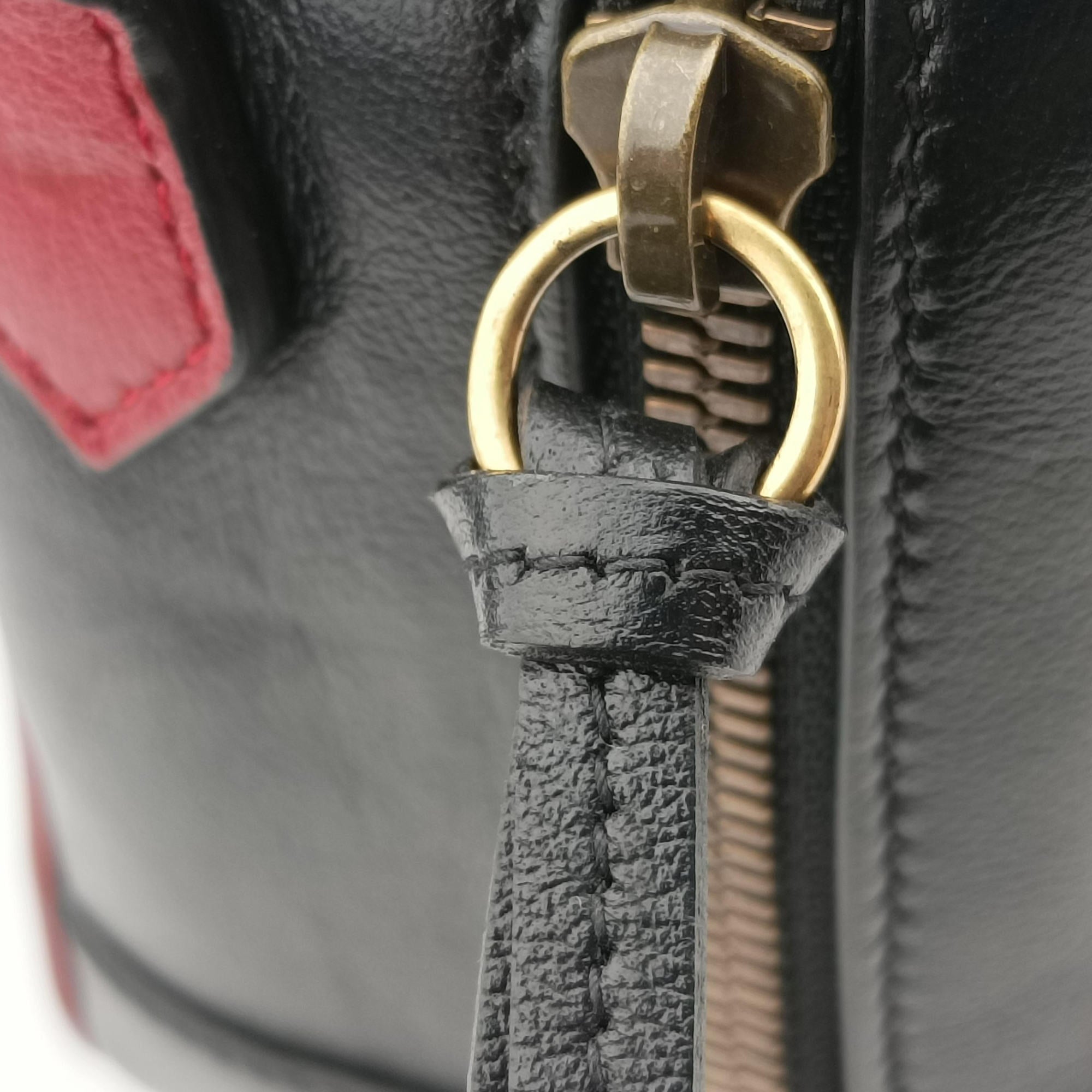 Vintage Gucci GG Marmont Bamboo Top Handle Black×Red Leather 602270 shoulderbag | stylenewstar