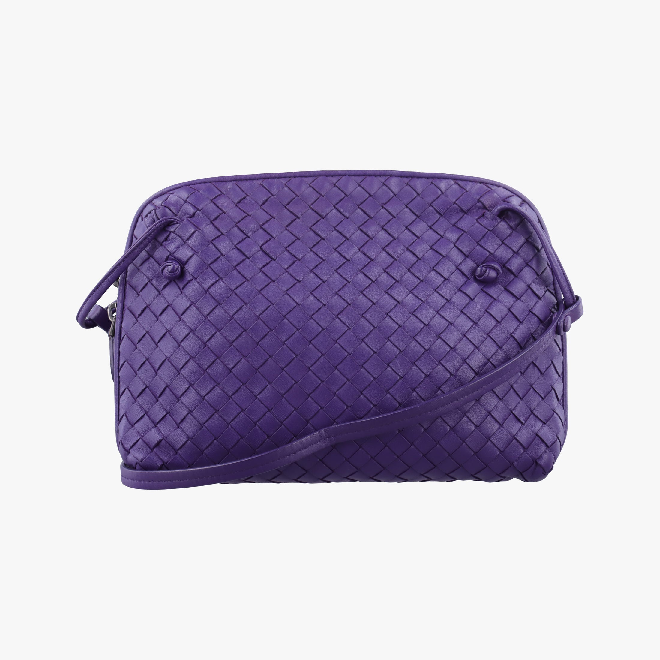 Pre-owned Bottega Veneta NODINI Intrecciato Purple lambskin  shoulderbag | stylenewstar