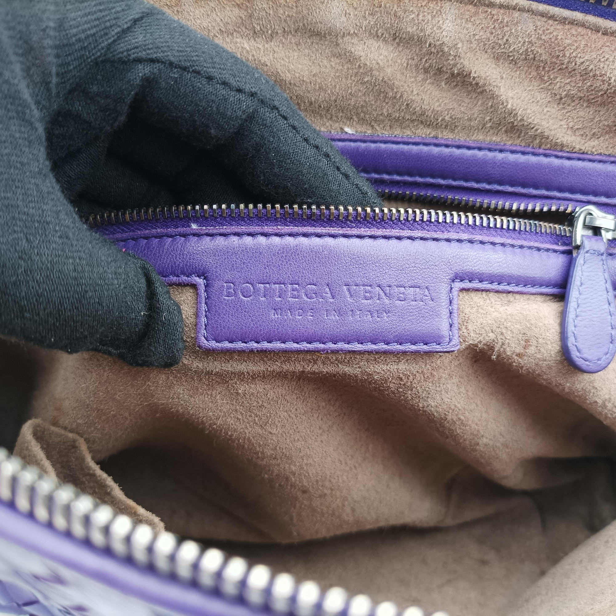 Pre-owned Bottega Veneta NODINI Intrecciato Purple lambskin  shoulderbag | stylenewstar