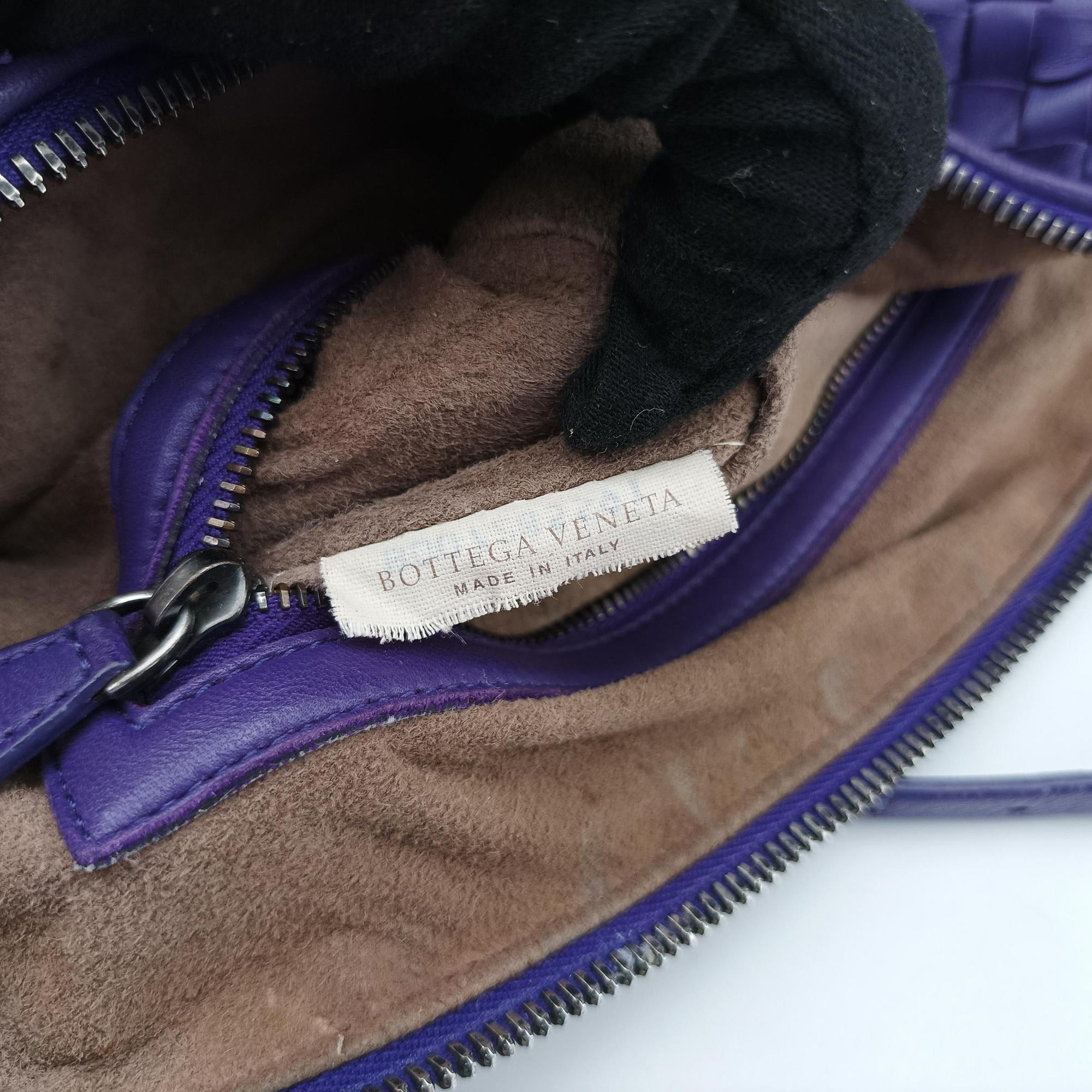 Pre-owned Bottega Veneta NODINI Intrecciato Purple lambskin  shoulderbag | stylenewstar