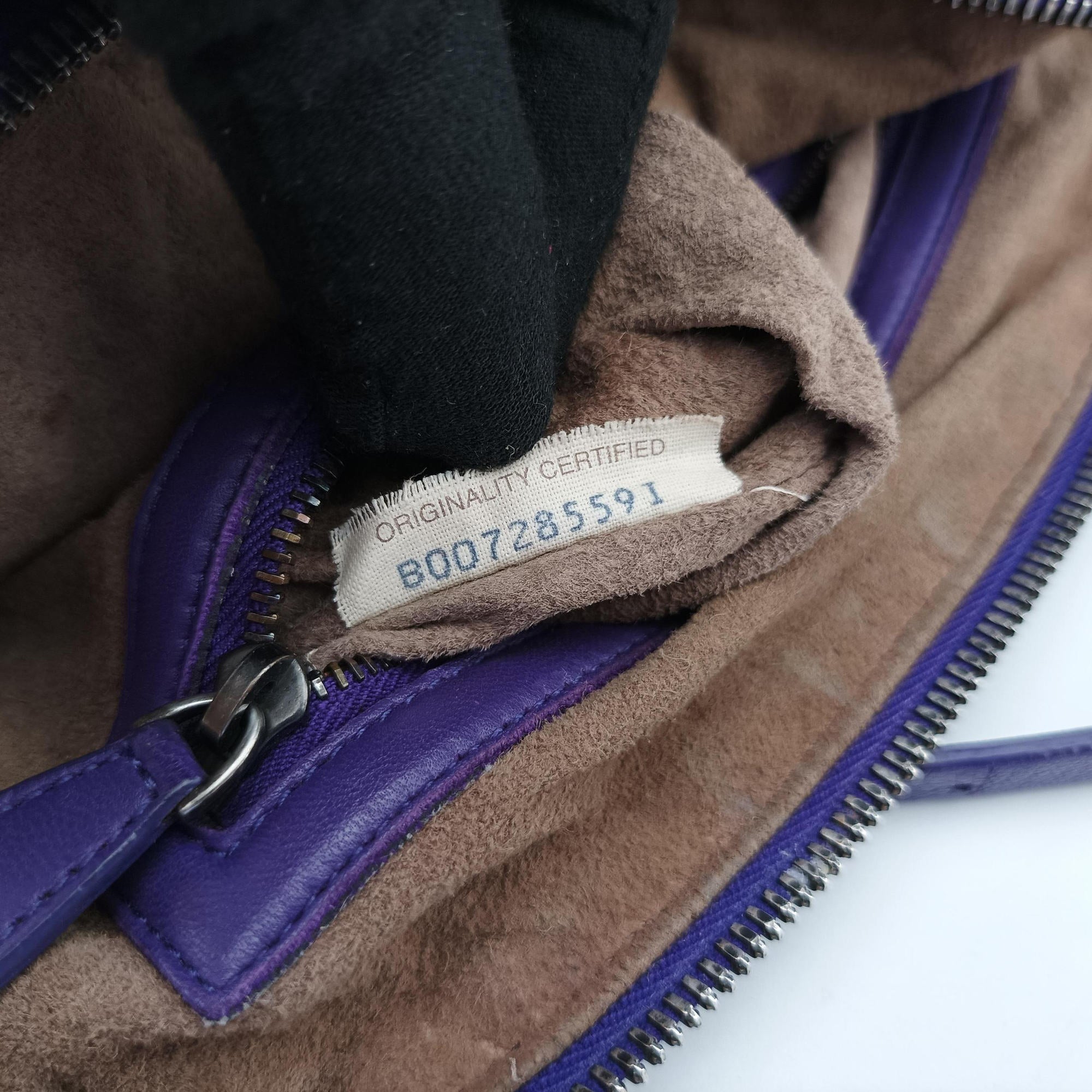 Pre-owned Bottega Veneta NODINI Intrecciato Purple lambskin  shoulderbag | stylenewstar
