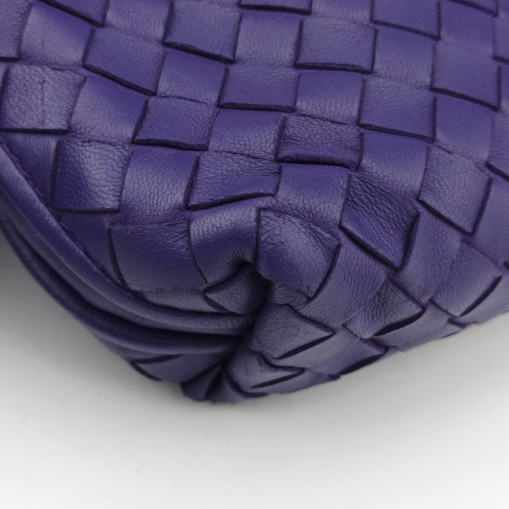 Pre-owned Bottega Veneta NODINI Intrecciato Purple lambskin  shoulderbag | stylenewstar