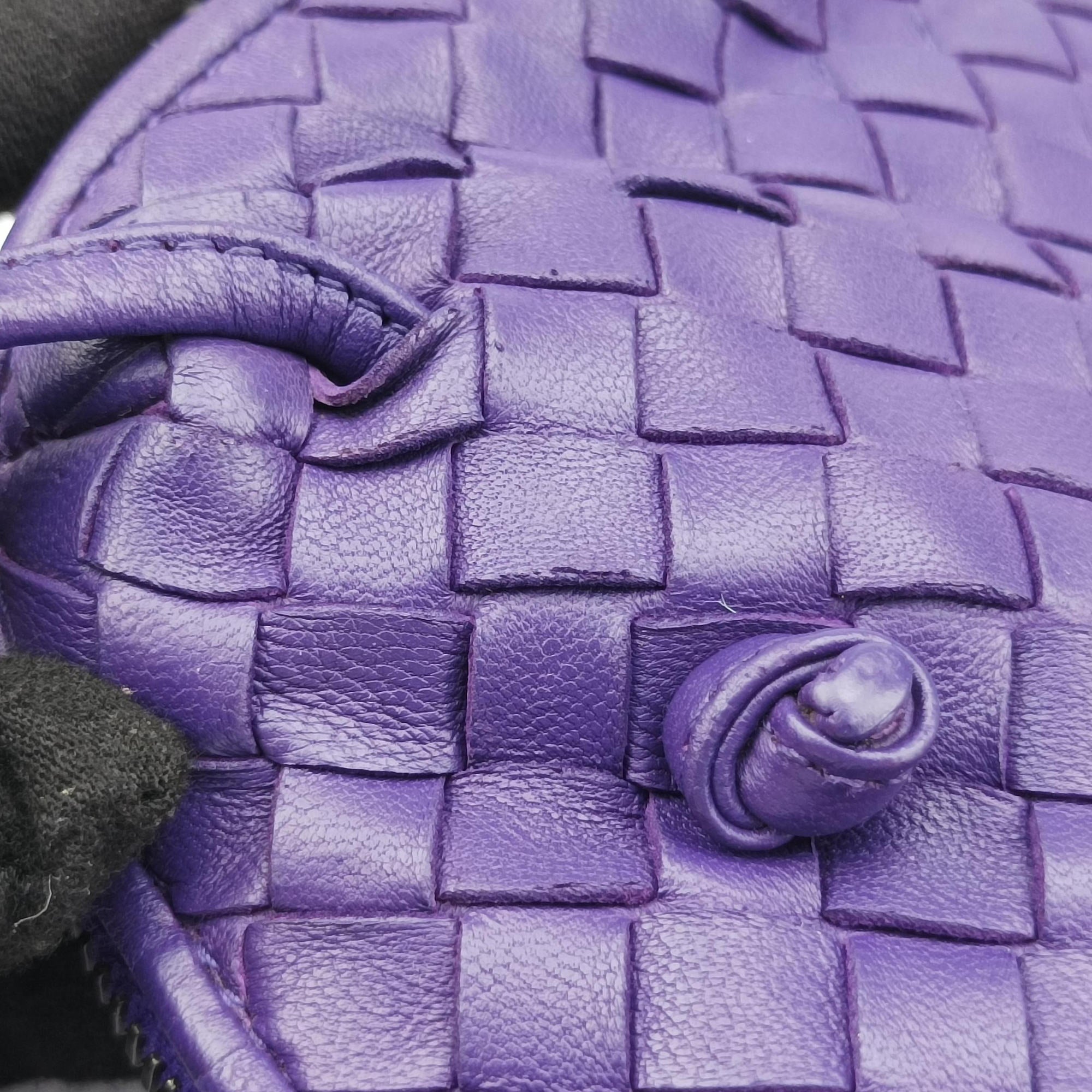 Pre-owned Bottega Veneta NODINI Intrecciato Purple lambskin  shoulderbag | stylenewstar