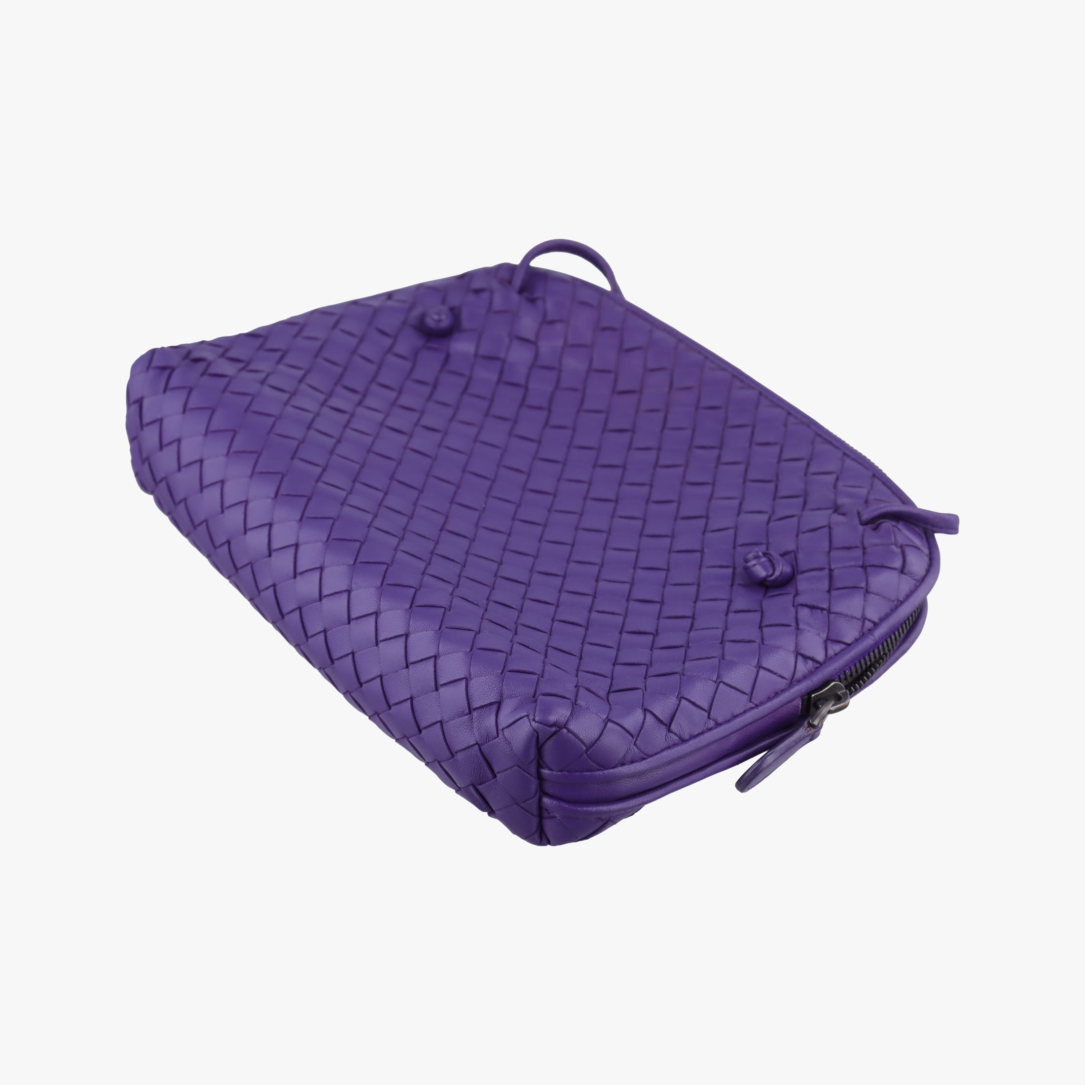 Pre-owned Bottega Veneta NODINI Intrecciato Purple lambskin  shoulderbag | stylenewstar