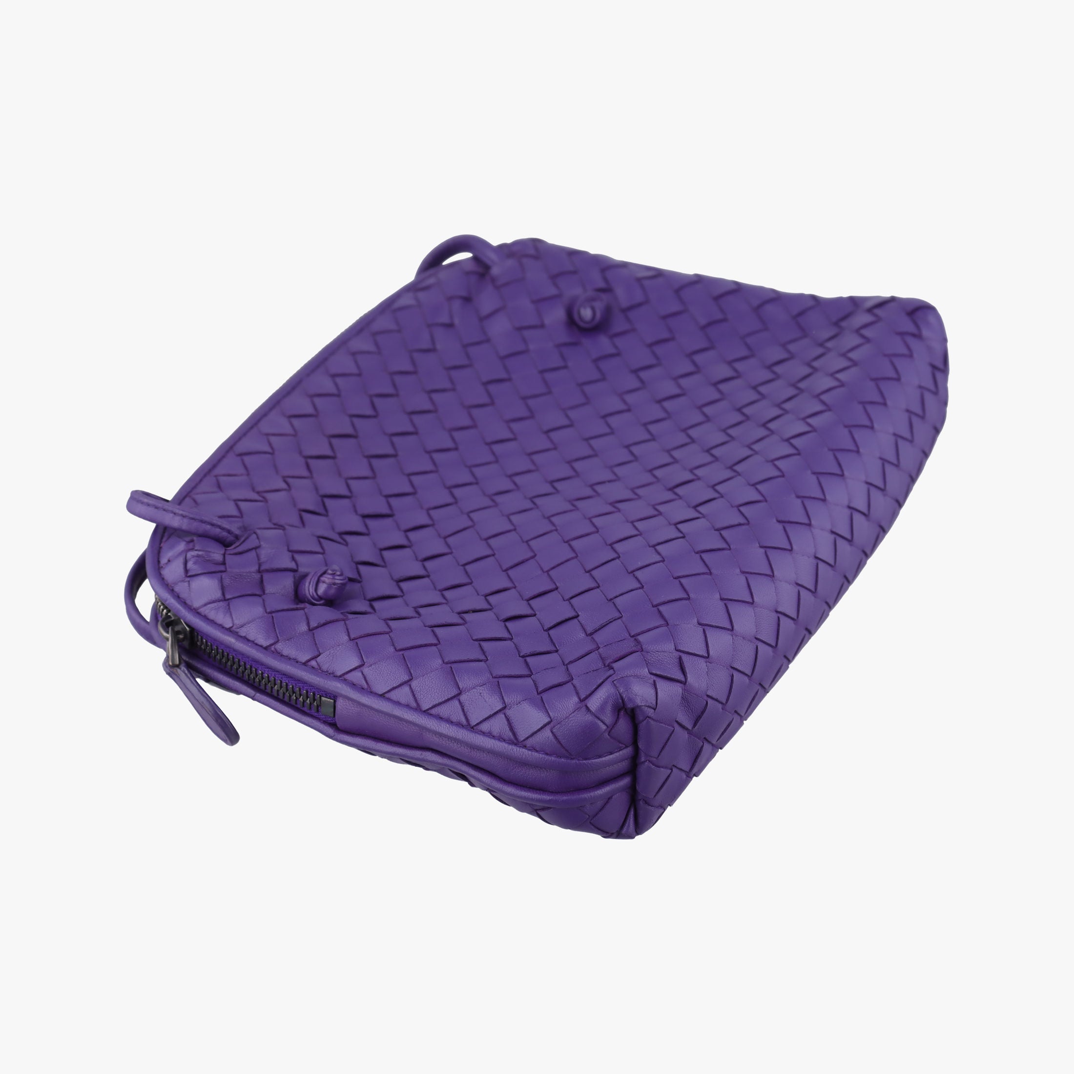 Pre-owned Bottega Veneta NODINI Intrecciato Purple lambskin  shoulderbag | stylenewstar