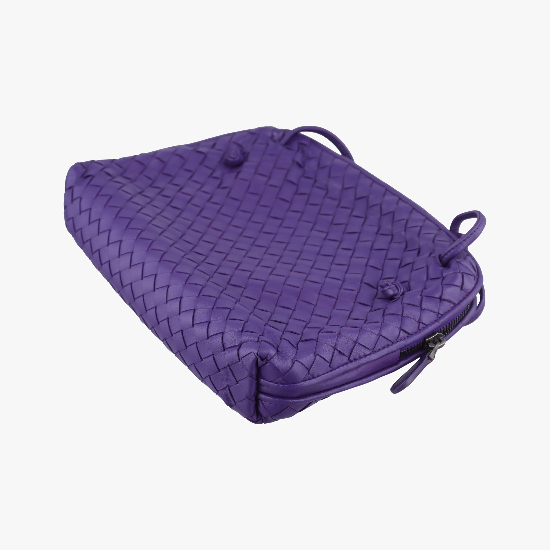 Pre-owned Bottega Veneta NODINI Intrecciato Purple lambskin  shoulderbag | stylenewstar