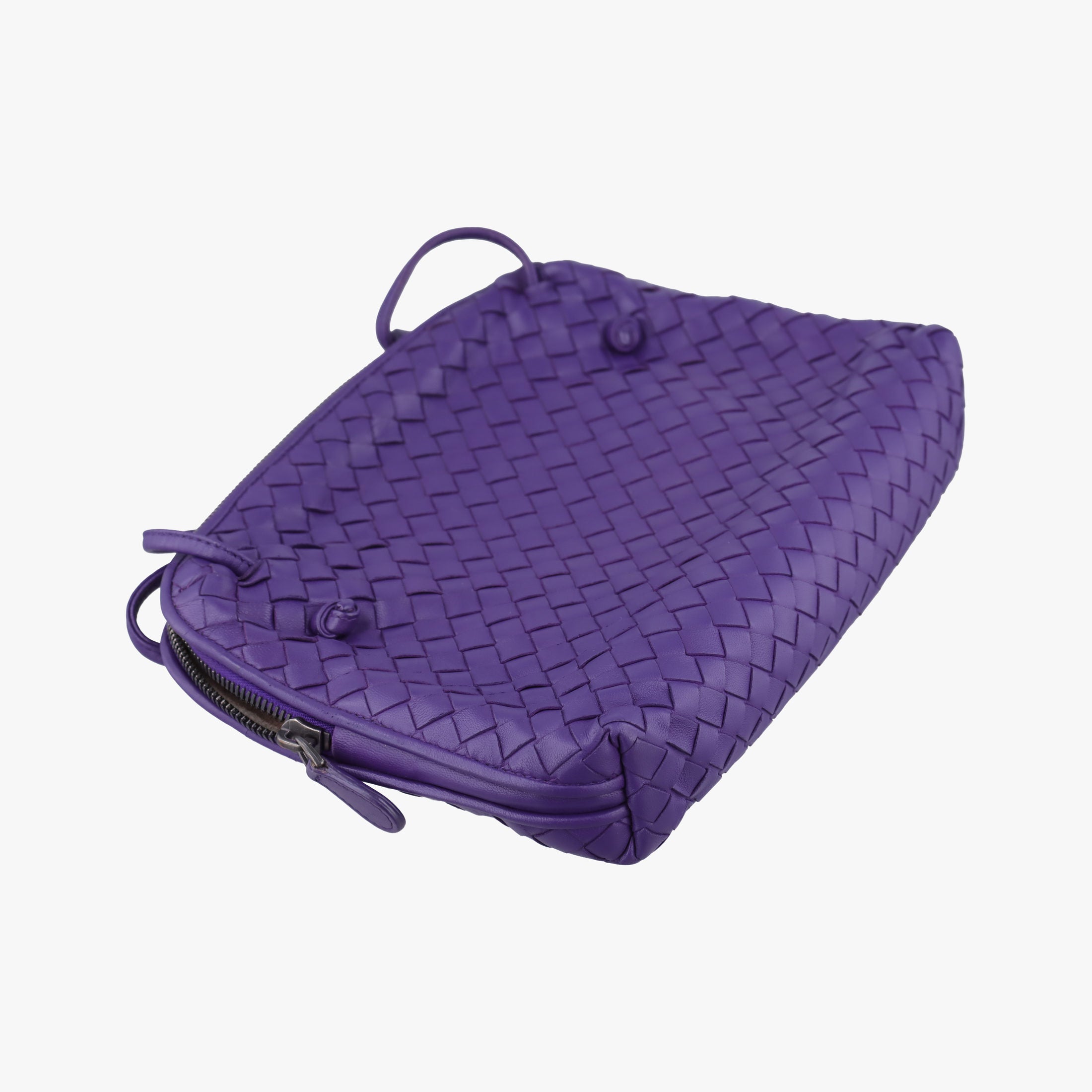 Pre-owned Bottega Veneta NODINI Intrecciato Purple lambskin  shoulderbag | stylenewstar