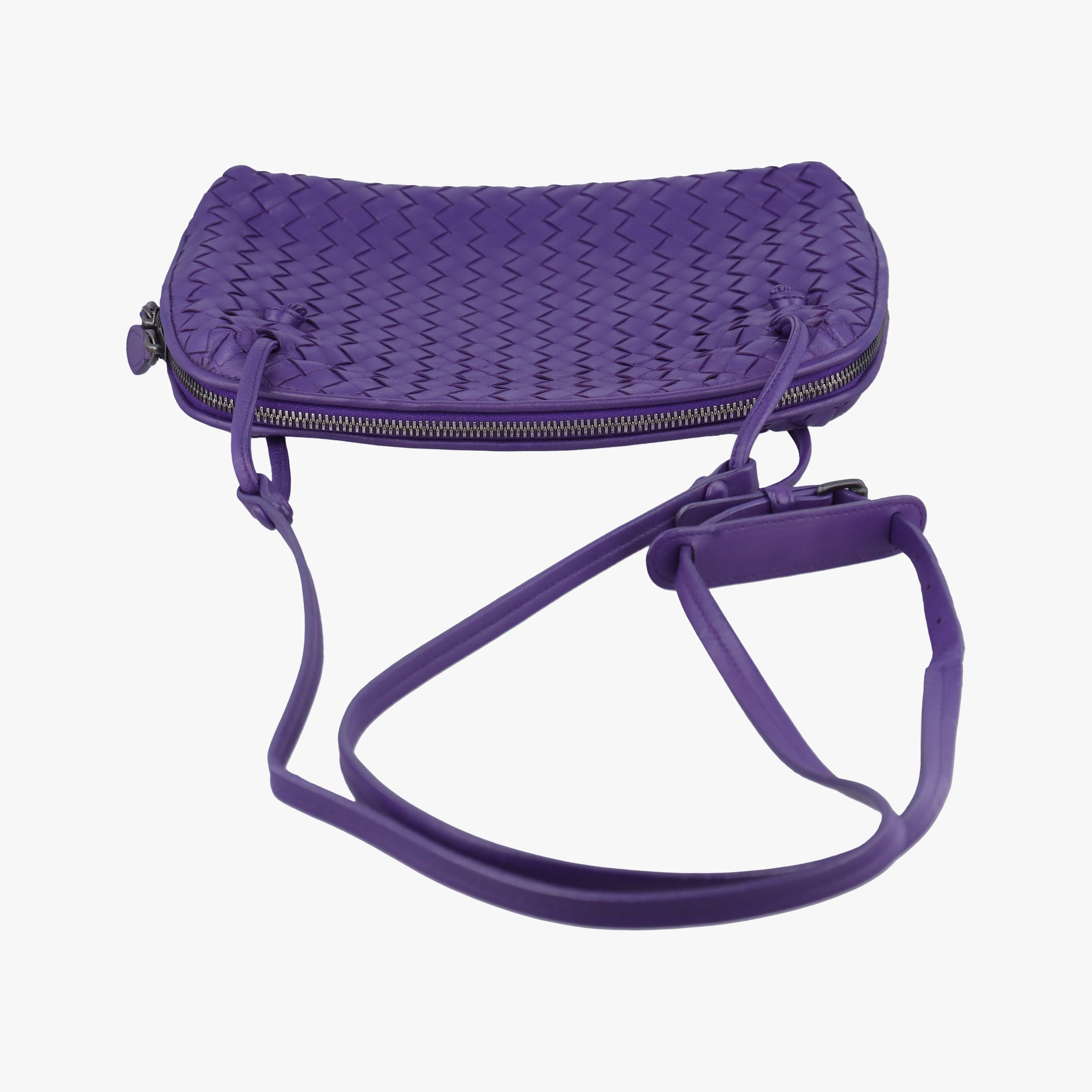 Pre-owned Bottega Veneta NODINI Intrecciato Purple lambskin  shoulderbag | stylenewstar